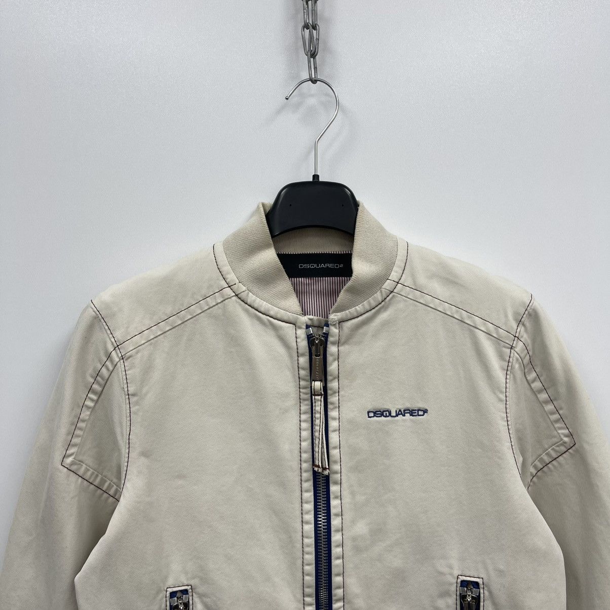 Dsquared2 Dsquared2 Distressed Vintage Cotton Jacket White Rare Size US M / EU 48-50 / 2 - 2 Thumbnail