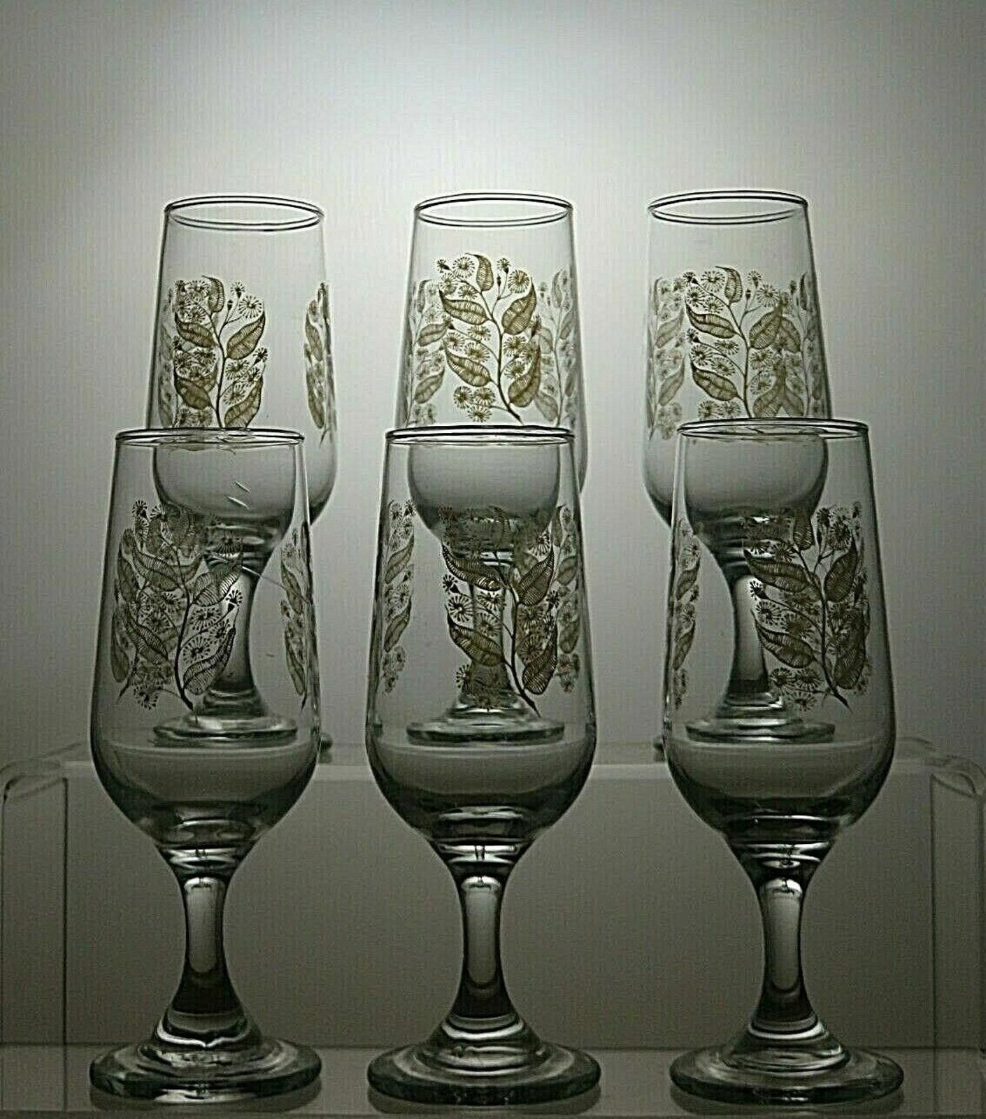 The Unbranded Brand Vintage Lead Crystal Etched Set Of 6 Sherry Glasses 5 1/8" Size ONE SIZE - 2 Thumbnail