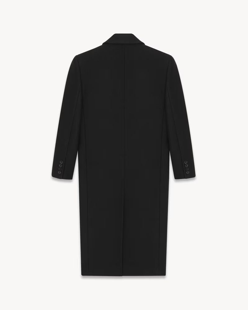 Saint Laurent Paris o1bcso1str1124 Long Duffle Coat In Wool in Black Size US L / EU 52-54 / 3 - 2 Thumbnail