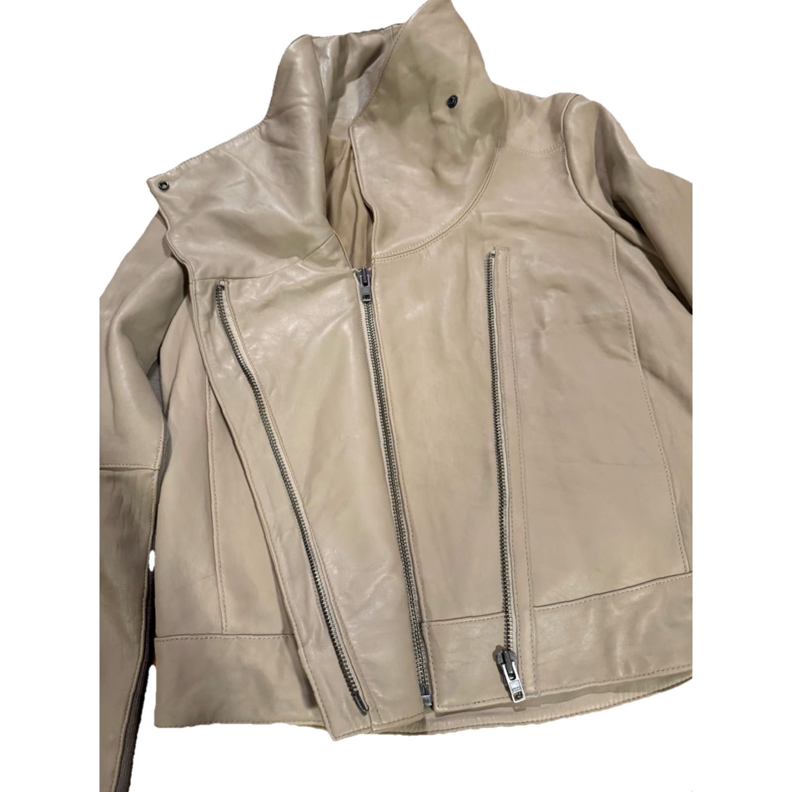 Helmut Lang VINTAGE HELMUT LANG Lamb Leather Biker Jacket Size LARGE Tan Size L / US 10 / IT 46 - 7 Thumbnail