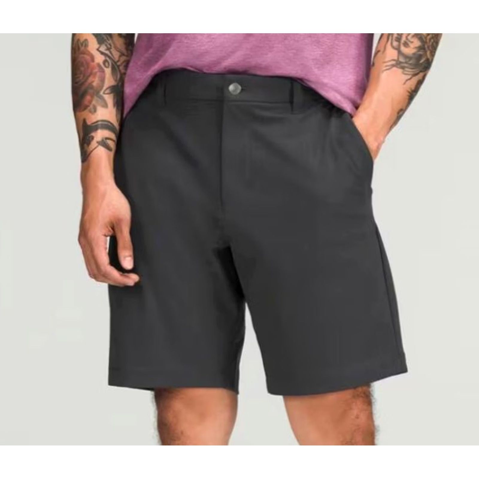 Lululemon Lululemon Men's Commission Classic-Fit Shorts 9" 32 Gray Flat Front Pockets City Outdoor Summer 9" Inseam Mens Size US 32 / EU 48 - 2 Thumbnail