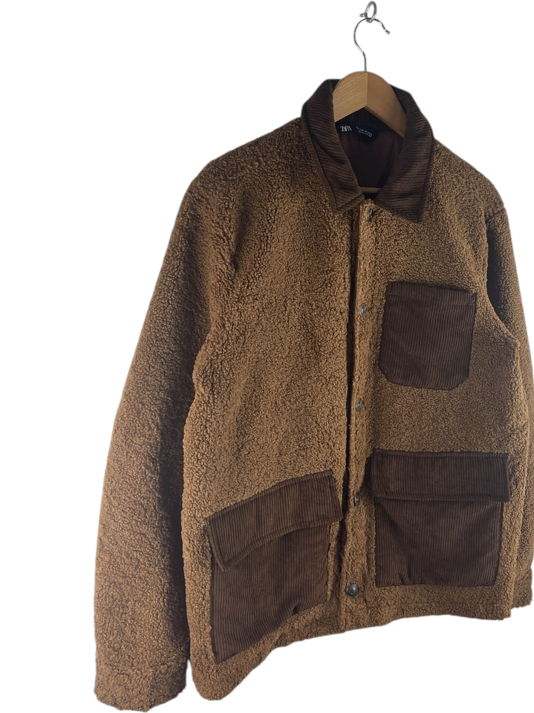 Zara Zara Sherpa Button Brown Fleece Jacket Size US M / EU 48-50 / 2 - 4 Thumbnail