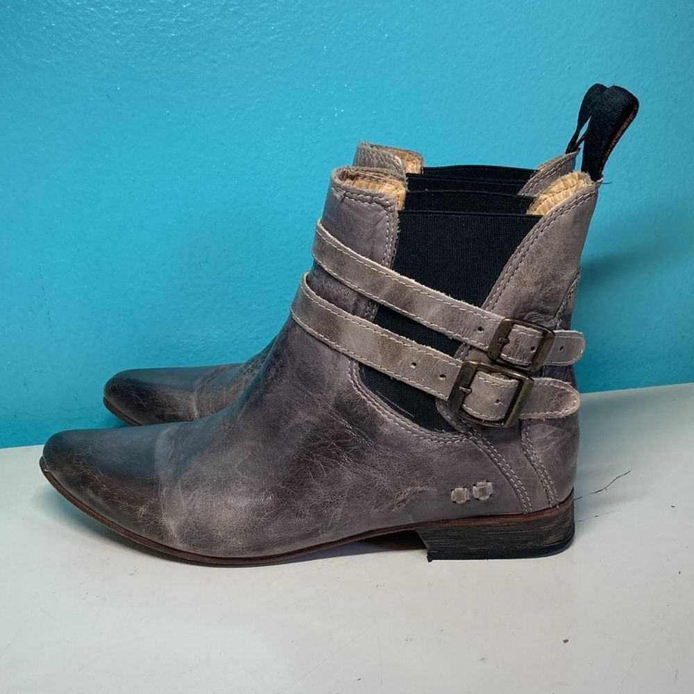 Bed Stu Bed-Stu Ravine Genuine Unique Imperfect Size 8 Gray Leather Booties Bench Made Size US 8 / IT 38 - 1 Thumbnail