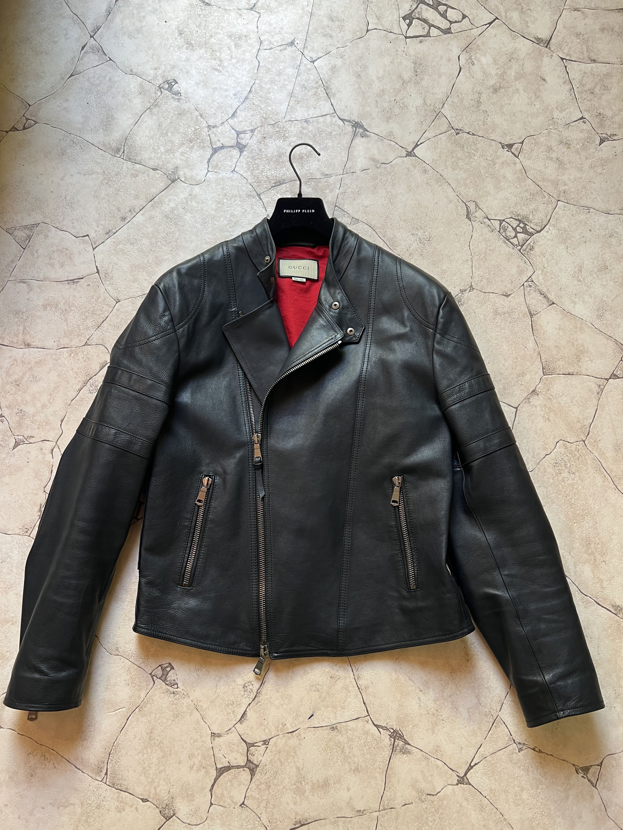 Gucci Gucci Leather Jacket Blue Size US M / EU 48-50 / 2 - 1 Thumbnail