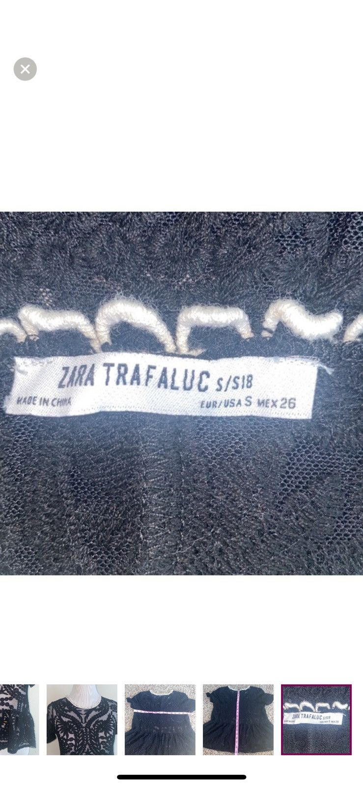 Zara Zara trafaluc small black lace peplum blouse Size S / US 4 / IT 40 - 5 Thumbnail