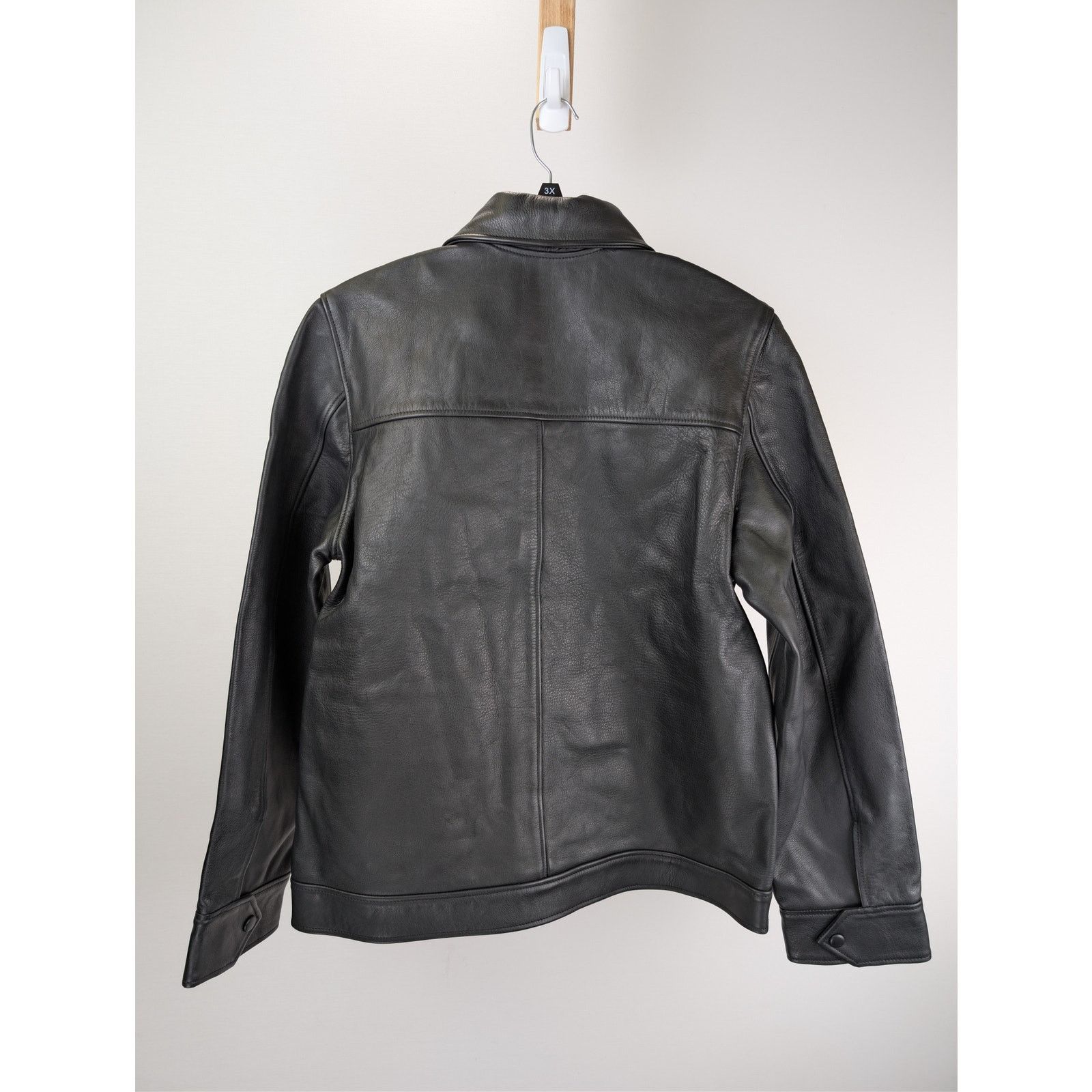 Officine Generale o1rshd1 Dafoe Bomber Grained Leather Jacket in Black Size US M / EU 48-50 / 2 - 12 Thumbnail