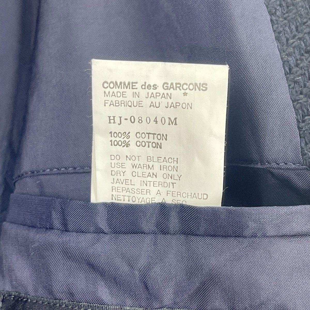 Comme des Garcons × Comme des Garcons Homme × Comme des Garcons Homme Plus 80’s Comme Des Garcons Homme Herringbone Navy Blue Coat Size US M / EU 48-50 / 2 - 10 Thumbnail