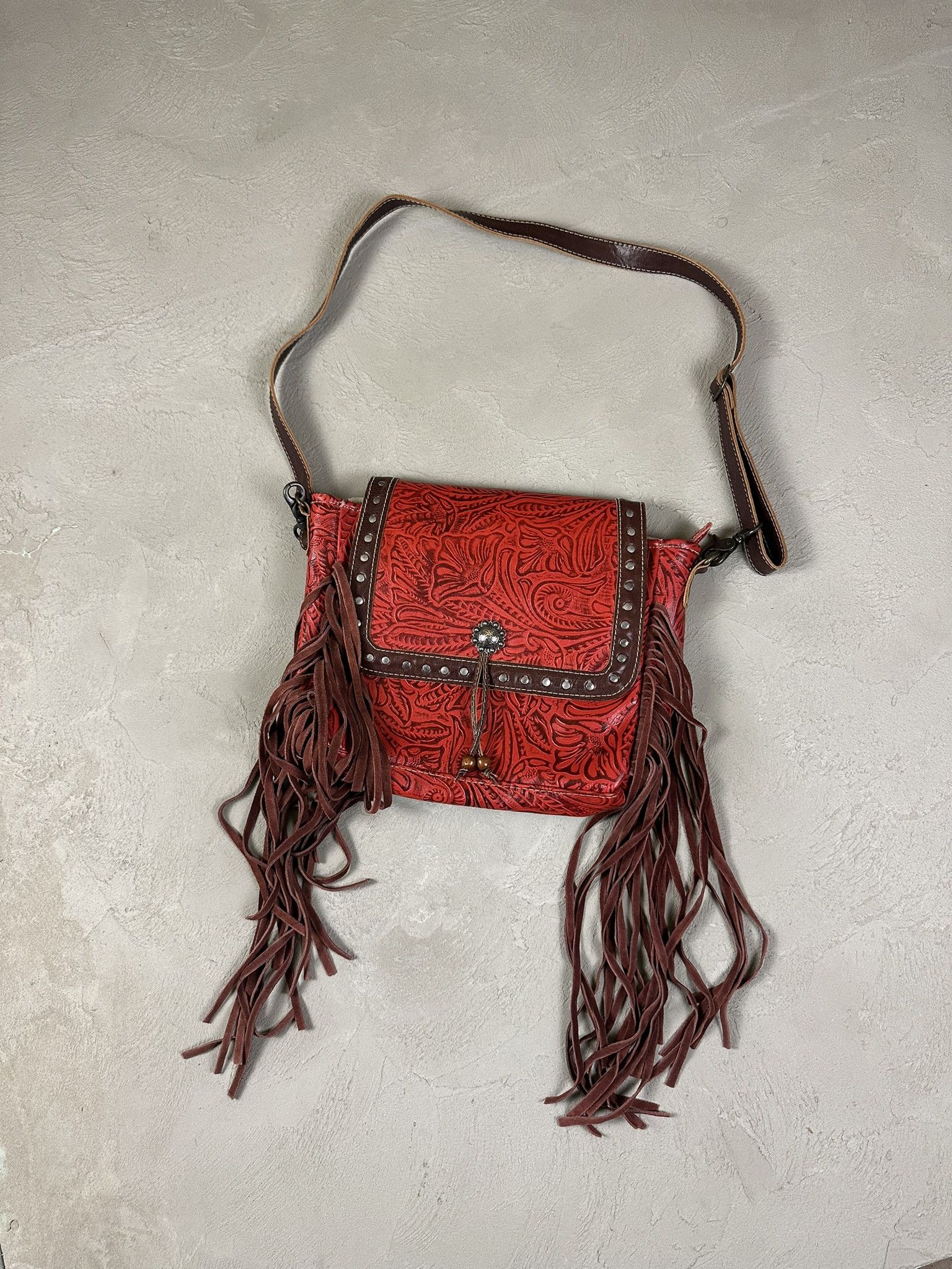 Vintage × Western Rise Vintage Y2k Leather Western Cowboy Wild West Fringe Bag Size ONE SIZE - 1 Thumbnail