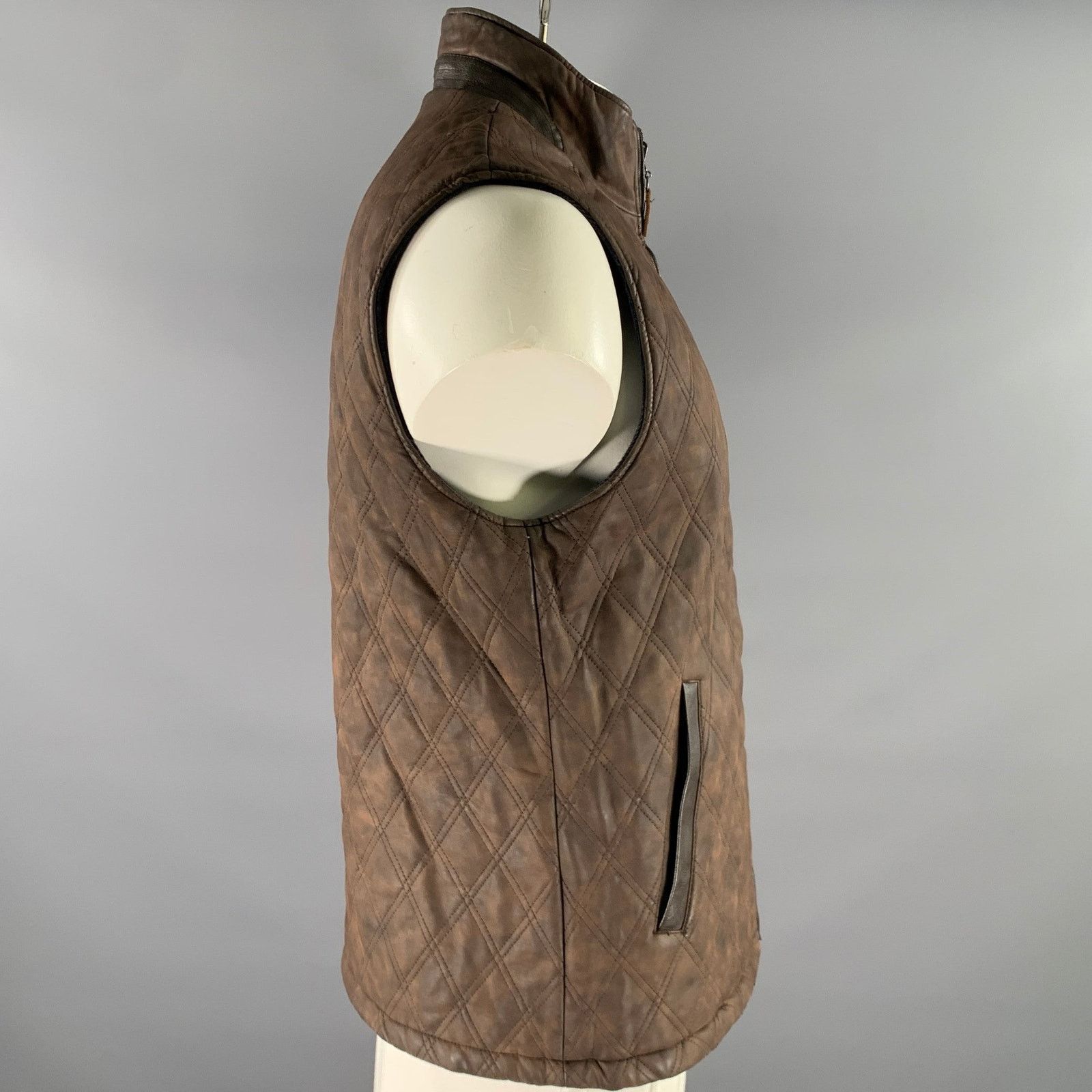 Johnston & Murphy JOHNSTON MURPHY Size L Brown Blue Reversible Vest Size US L / EU 52-54 / 3 - 5 Thumbnail