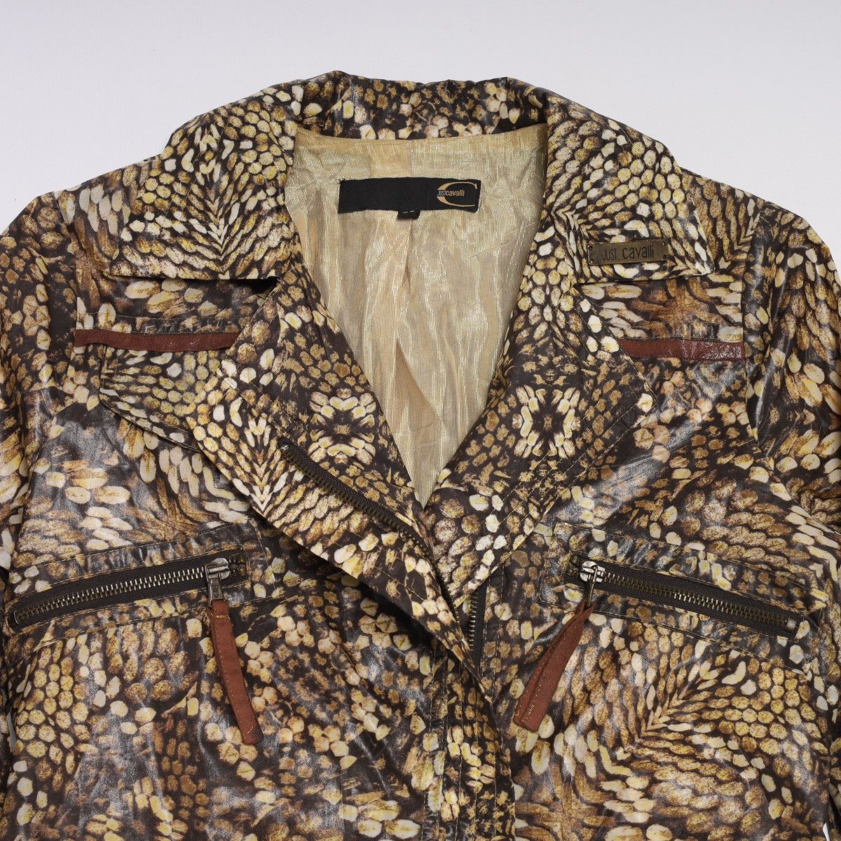 Just Cavalli Just Cavalli Roberto Nylon Light Zip Jacket Printed Pattern Size XS / US 0-2 / IT 36-38 - 5 Thumbnail