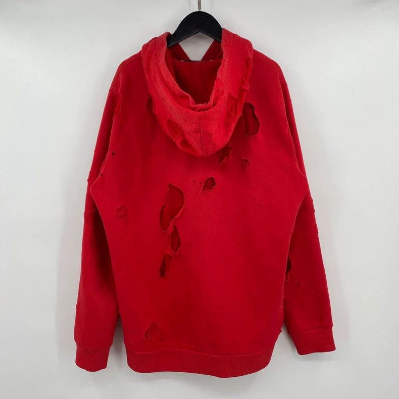 Givenchy Givenchy Red Big Destruction Hoodie Size US S / EU 44-46 / 1 - 2 Thumbnail