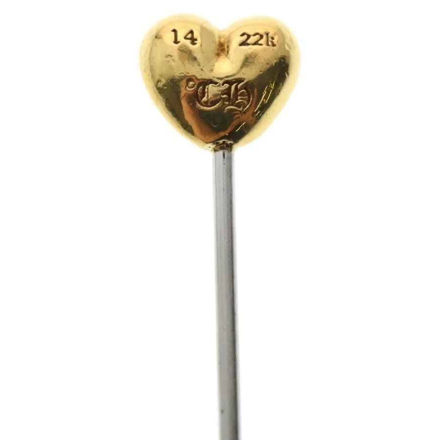 Chrome Hearts Chrome Hearts 22K Mini Heart Lapel Pin Gold Size ONE SIZE - 6 Thumbnail