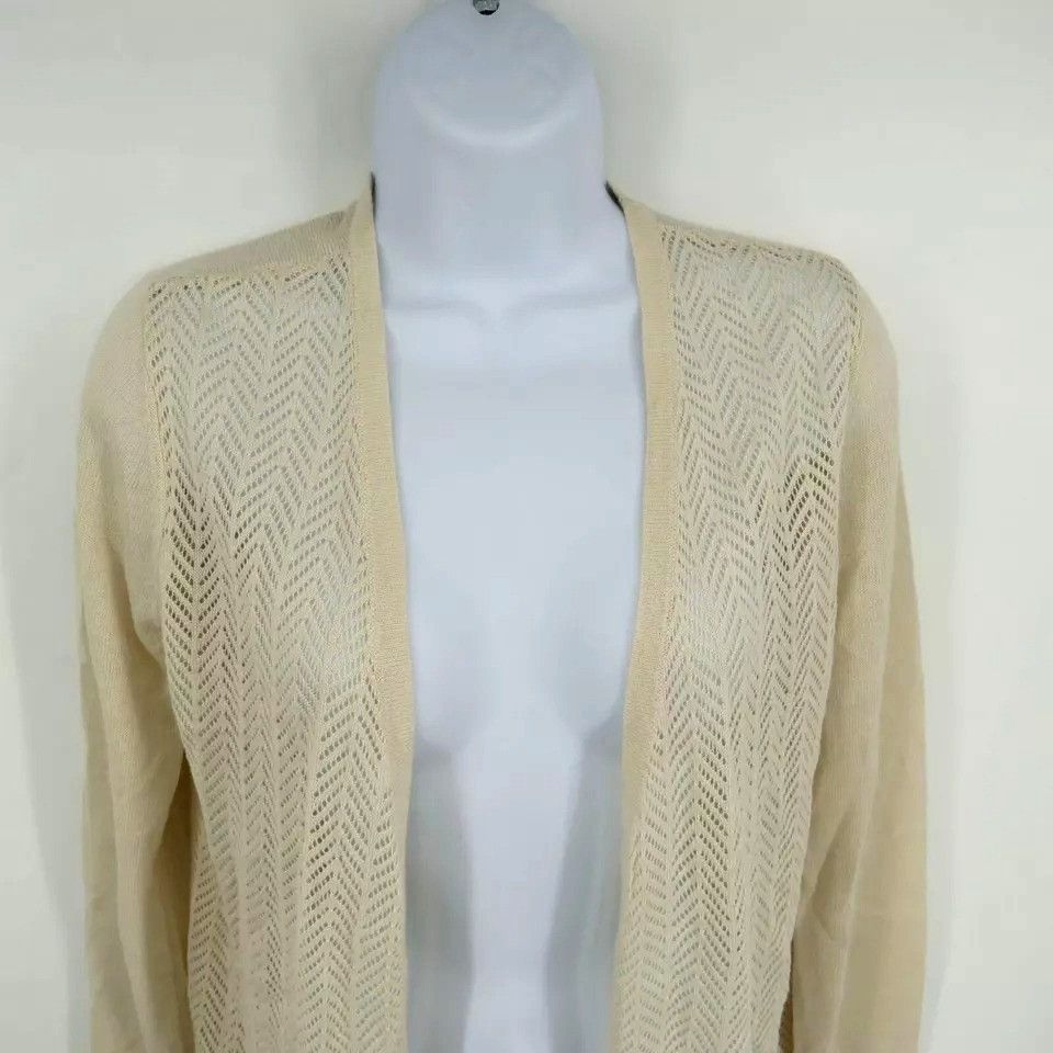 Charter Club Charter Club XS Beige Open Front Cardigan Sweater Pockets NW Size XS / US 0-2 / IT 36-38 - 3 Thumbnail