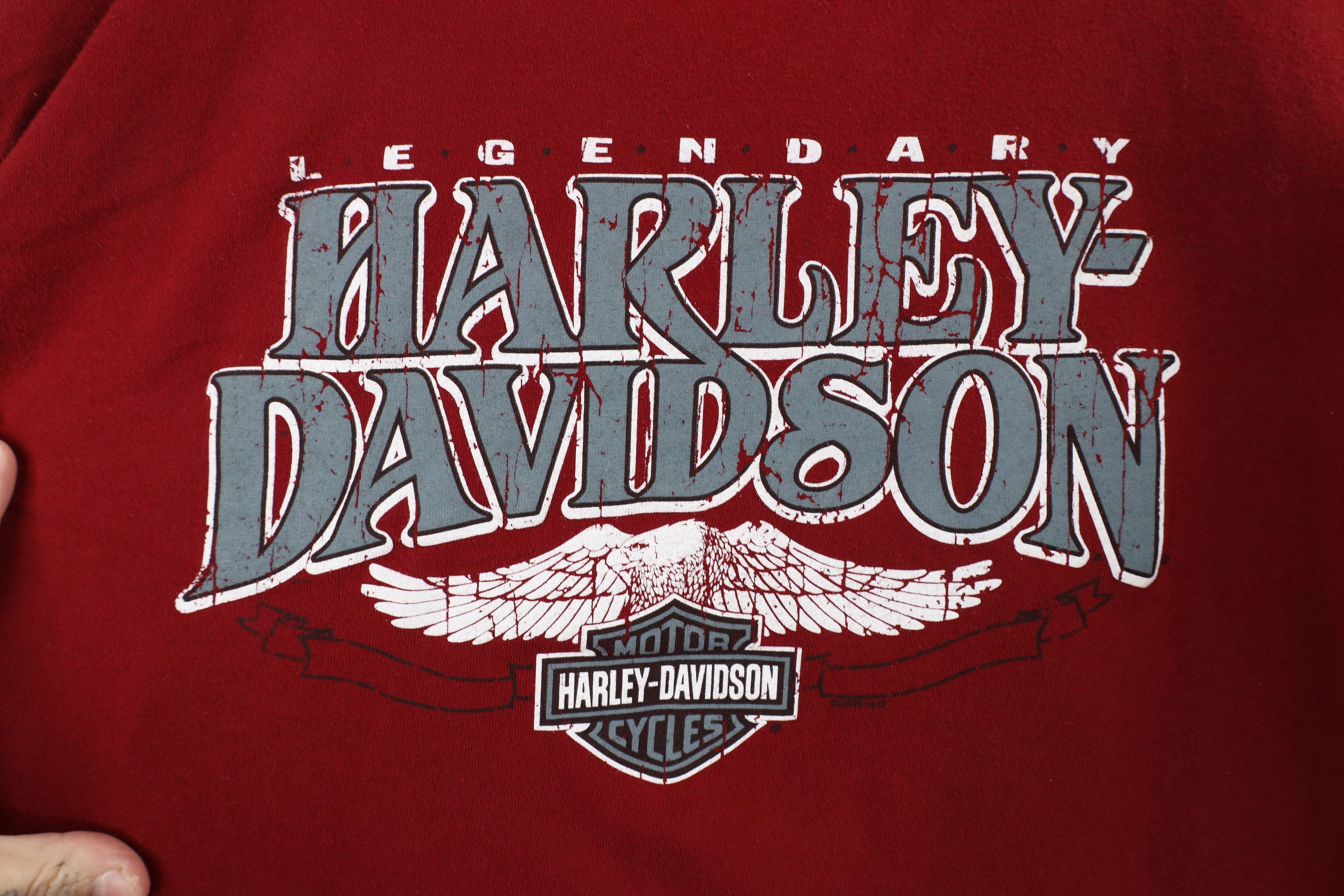 Harley Davidson Vintage Y2K Harley Davidson Spell Long Sleeve T-Shirt Red Size US XL / EU 56 / 4 - 7 Thumbnail