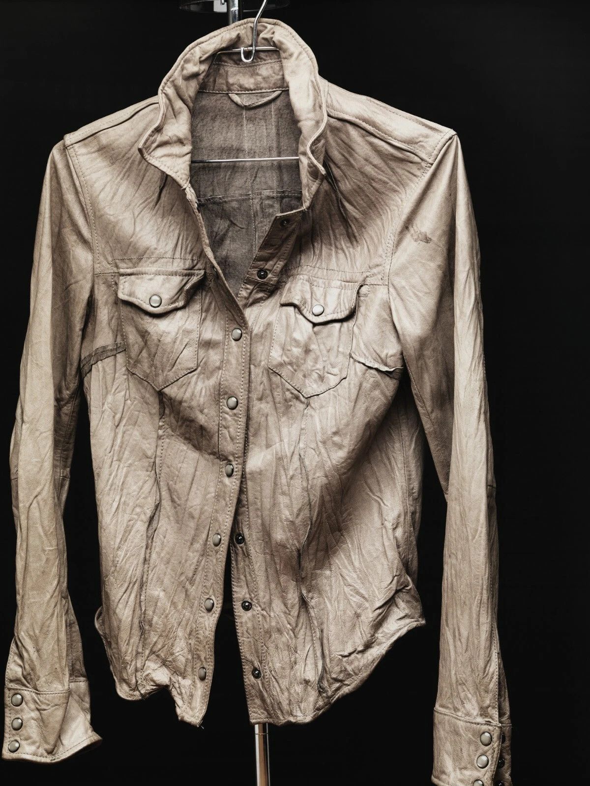 Allsaints All Saints Wrinkled Lorrimer Leather Lamb Jacket Tan Brown Size M / US 6-8 / IT 42-44 - 1 Thumbnail