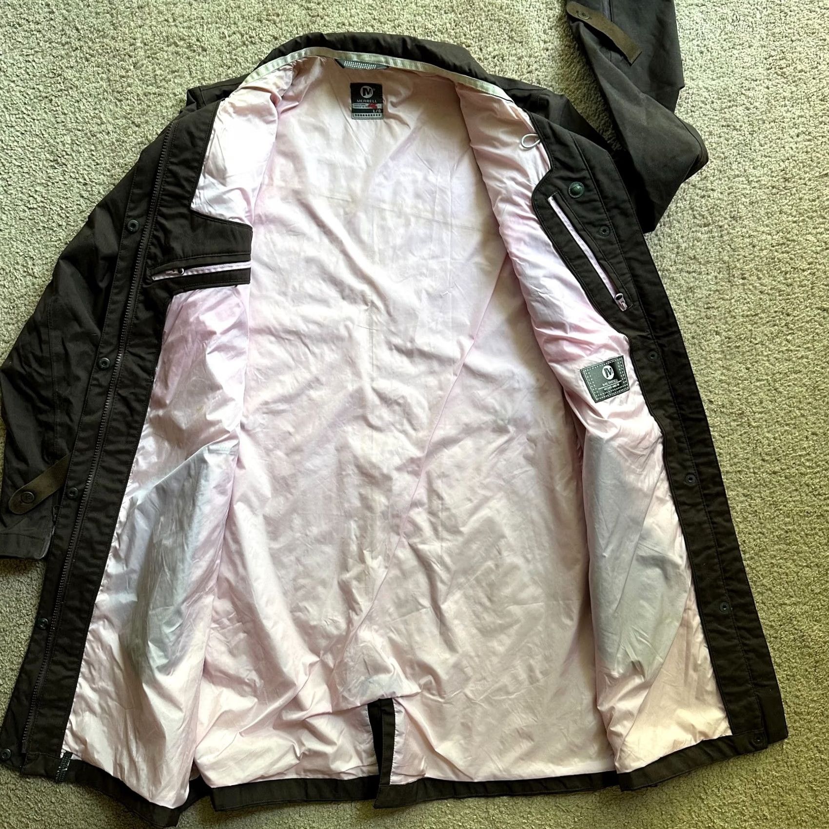 Merrell Merrell Jacket Womens Large Full Zip Nylon Mock Neck Pockets Brown Size L / US 10 / IT 46 - 3 Thumbnail