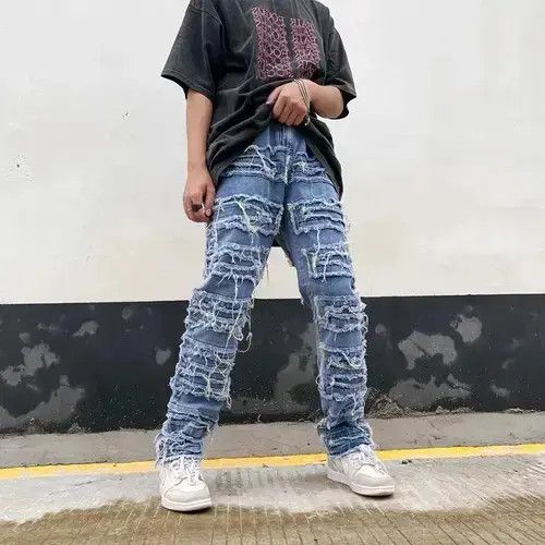 Y2K Streetwear Baggy Ripped Jeans