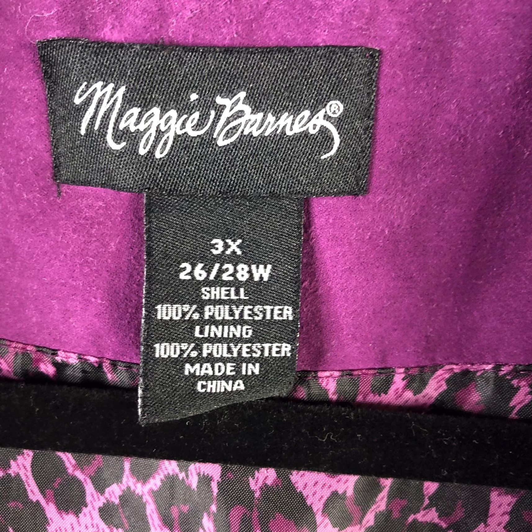 Vintage Maggie Barnes Jacket Womens 3X Purple Faux Suede Leopard Lined Button Front Size XXL / US 16-18 / IT 52-54 - 5 Thumbnail