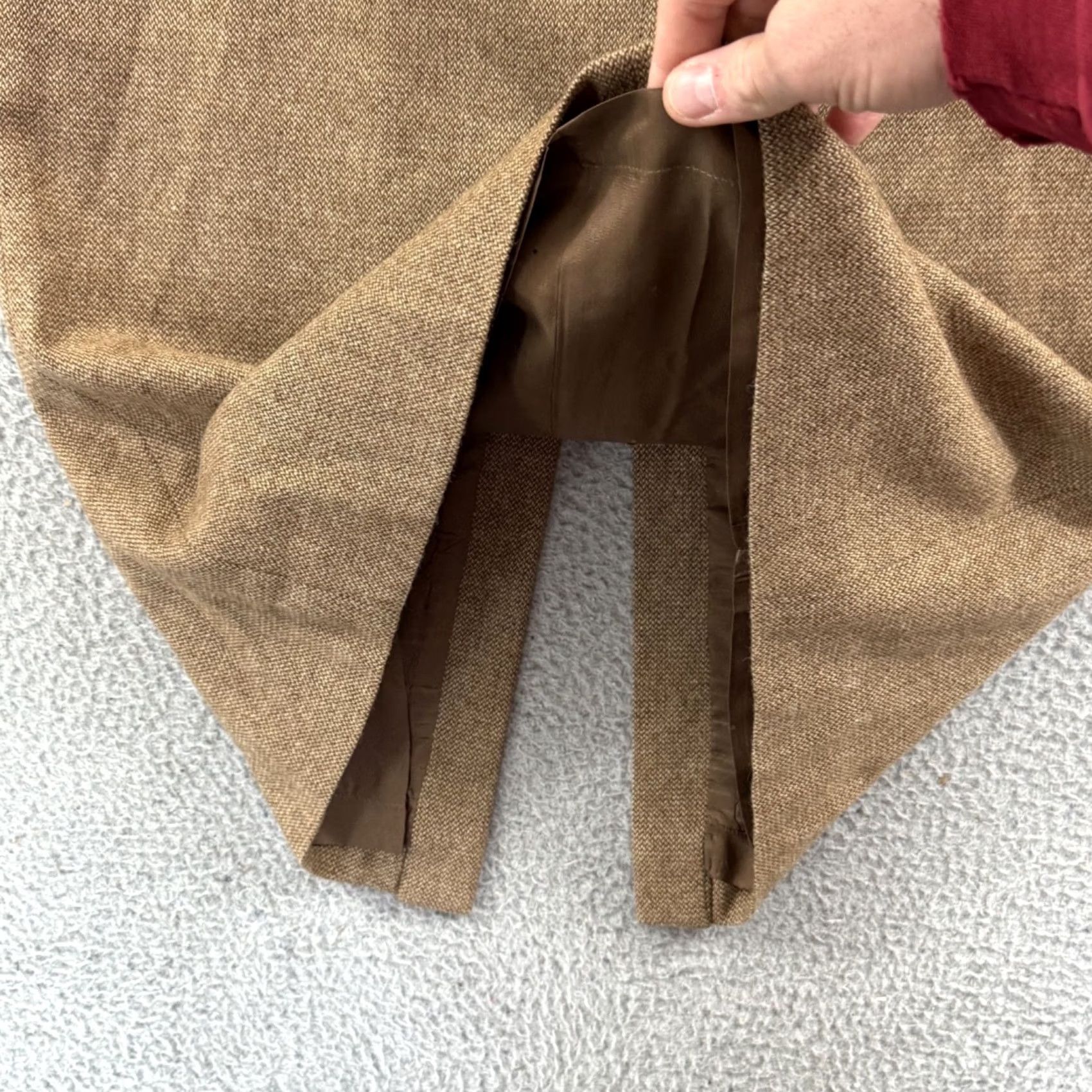 Ralph Lauren VINTAGE Lauren Ralph Lauren Skirt Womens 14 Tweed Wool Long High Rise City Preppy Zipper Button Lined Brown 100% Lambswool Size 36" / US 14 / IT 50 - 6 Thumbnail