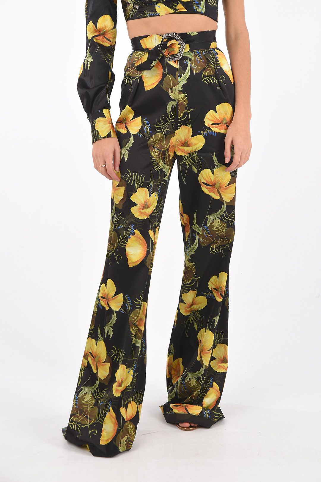 Philipp Plein og1mm0824 Silk One Shoulder Crop Top in Multicolor Size L / US 10 / IT 46 - 4 Thumbnail