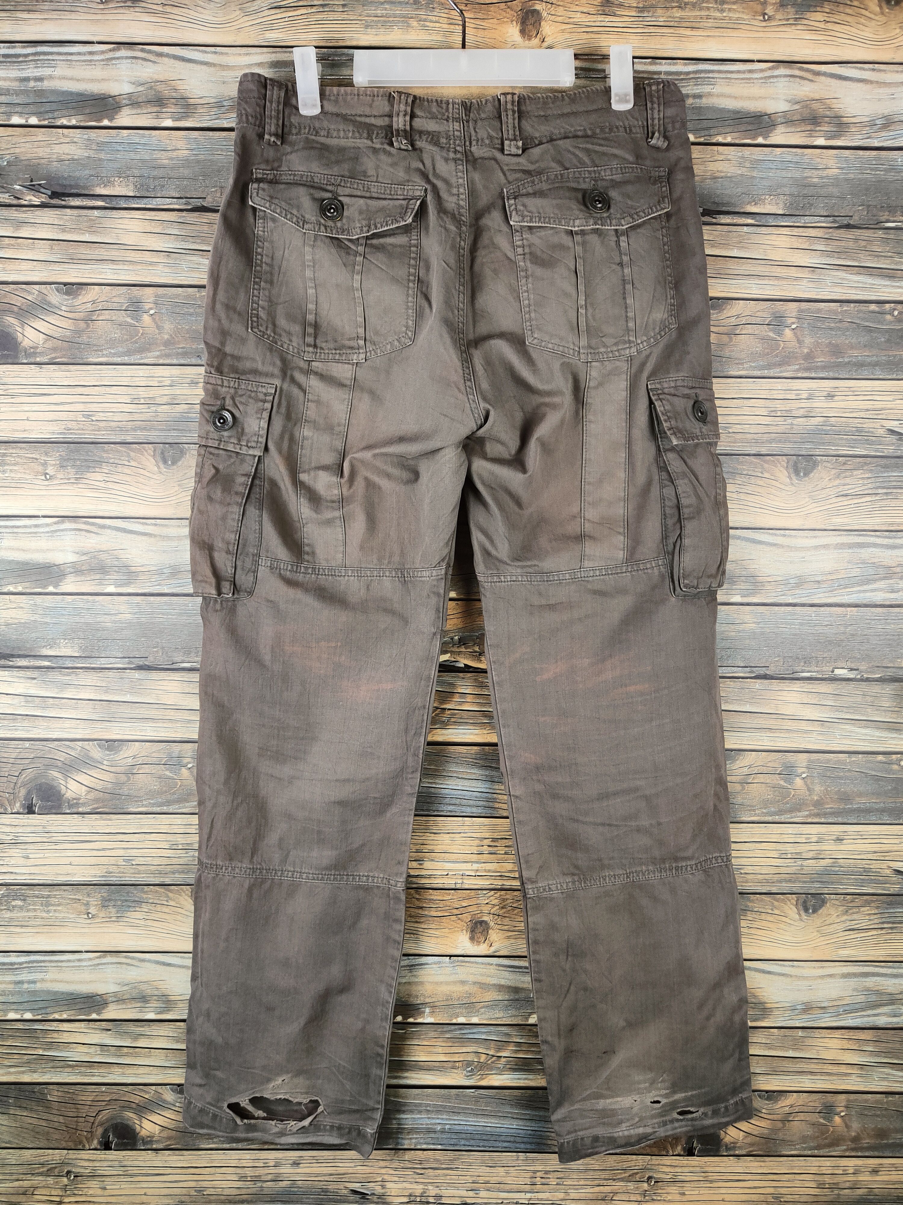 Japanese Brand DL Japan Brown Faded Multipocket Cargo Pants #46-404 Size US 31 - 7 Thumbnail