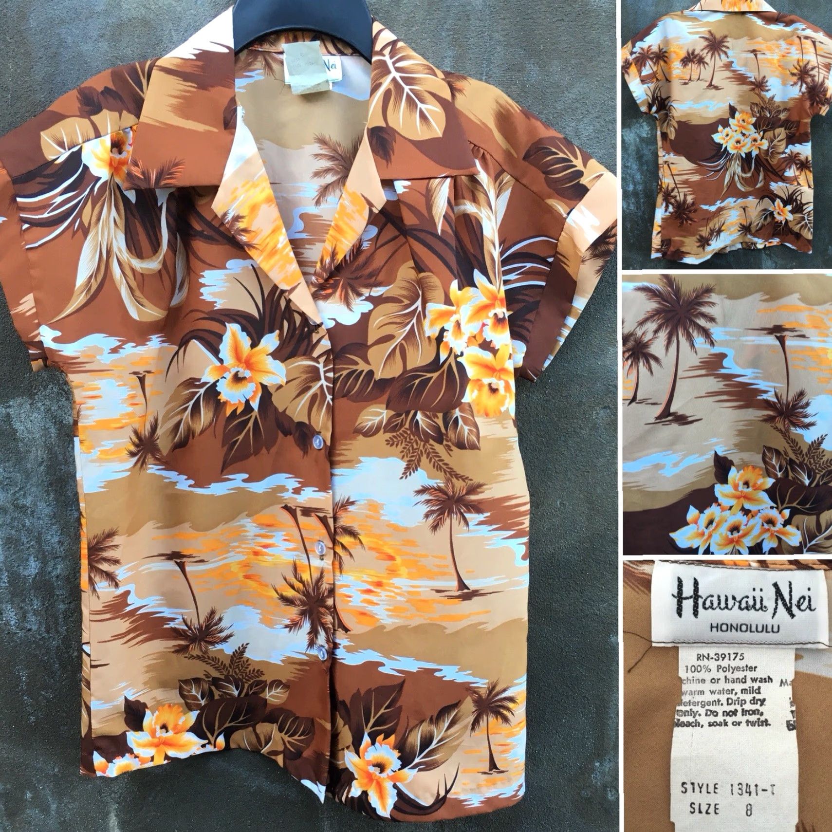 Vintage VINTAGE Hawaii Nei Honolulu Hawaiian Shirt RN 39175 Style 1341-T Size 8 Blouse Size M / US 6-8 / IT 42-44 - 2 Thumbnail