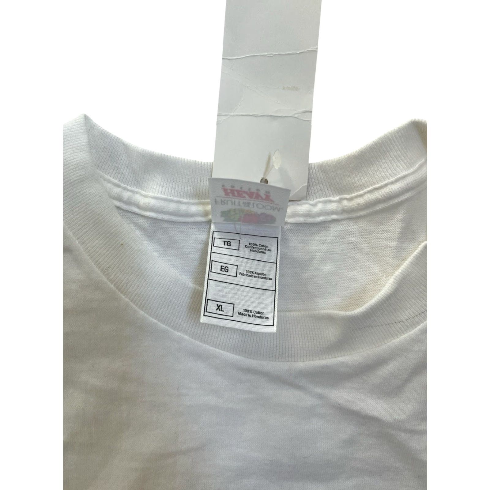 Fruit Of The Loom VINTAGE Fruit of the Loom T-Shirt Mens XL White 90s Miami Beach Deadstock NWT Embroidered Graphic Cotton Shirt Size US XL / EU 56 / 4 - 3 Thumbnail