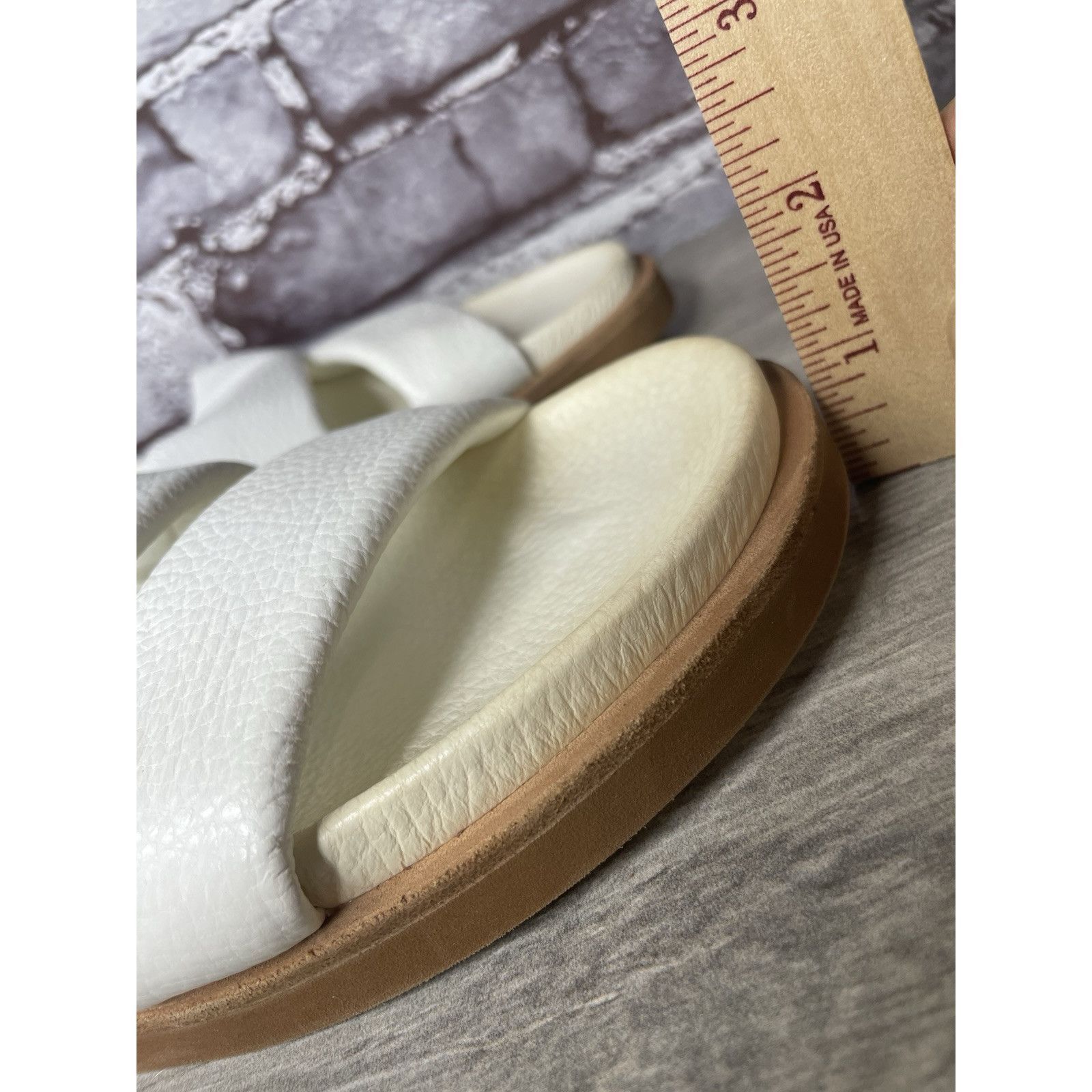 Other Humanoid White Leather Platform Strap Slides Wedge Sandals W Size US 8.5 / IT 38.5 - 17 Thumbnail