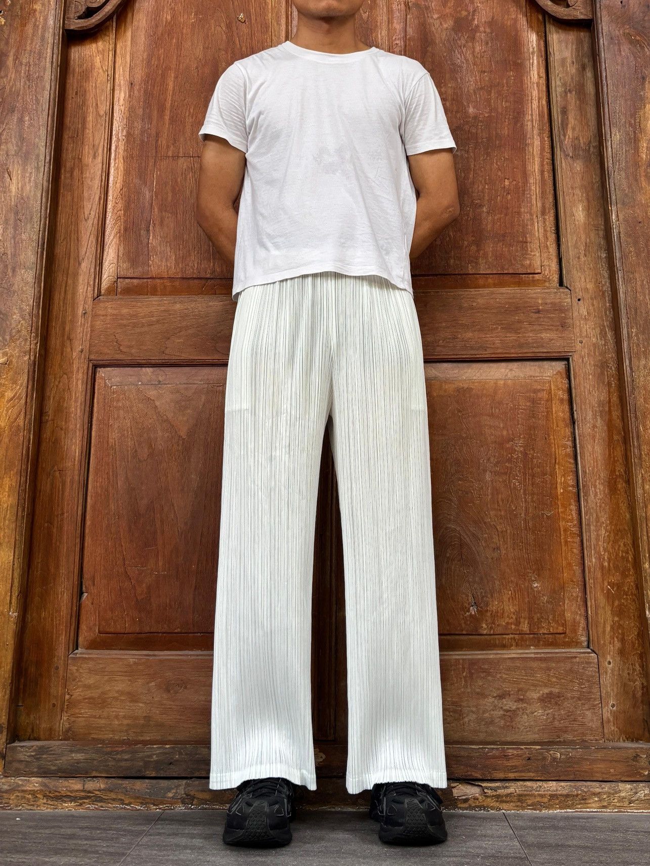 FREE TAX! Wideleg Relaxed Pleats Please Pants - 30”