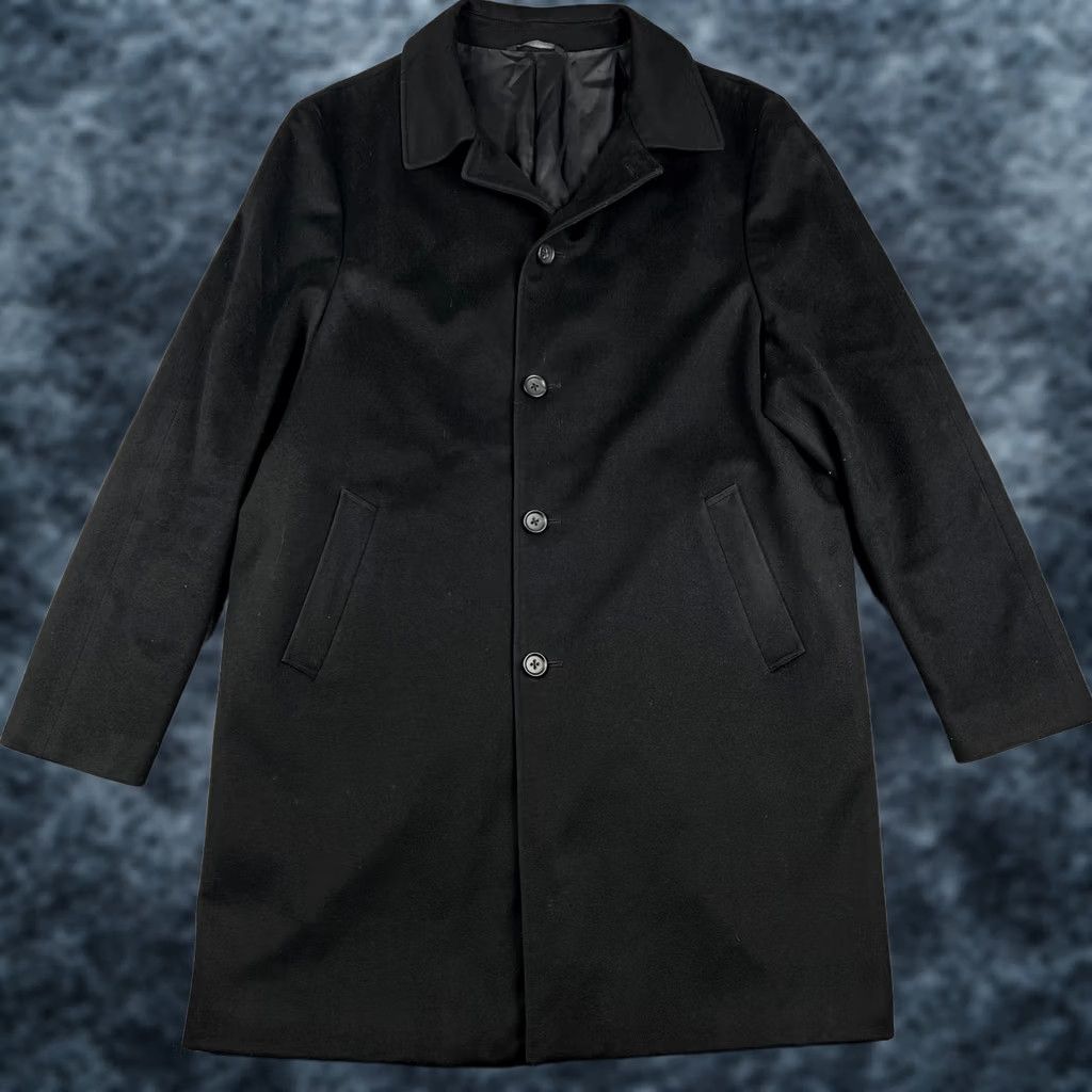 Nordstrom John Nordstrom Loro Piana Wool Storm System Overcoat 44XL Mens Black Long Size US S / EU 44-46 / 1 - 1 Thumbnail