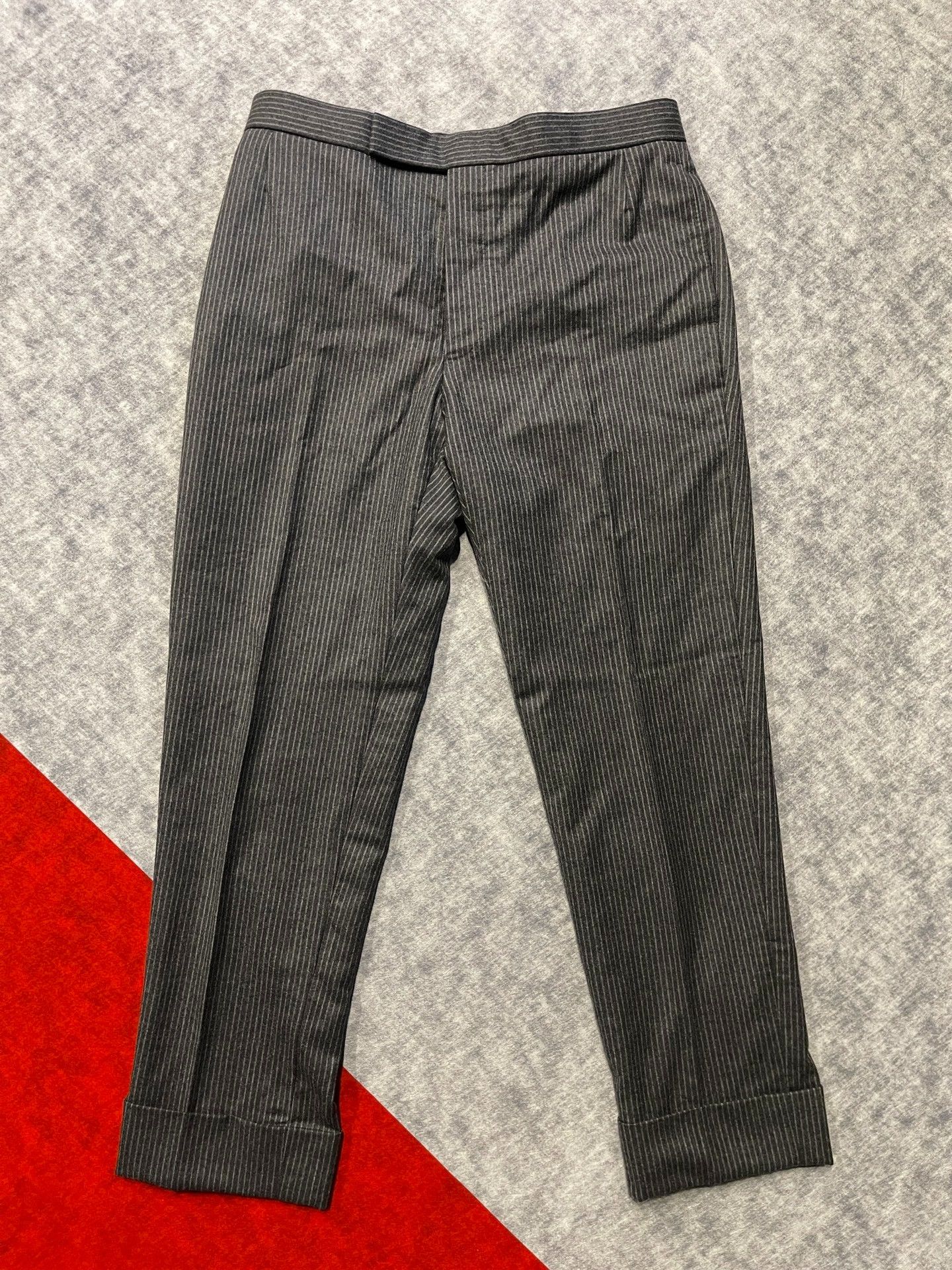 Thom Browne Thom Browne Striped Gray Tailored Pants Size US 31 - 1 Thumbnail