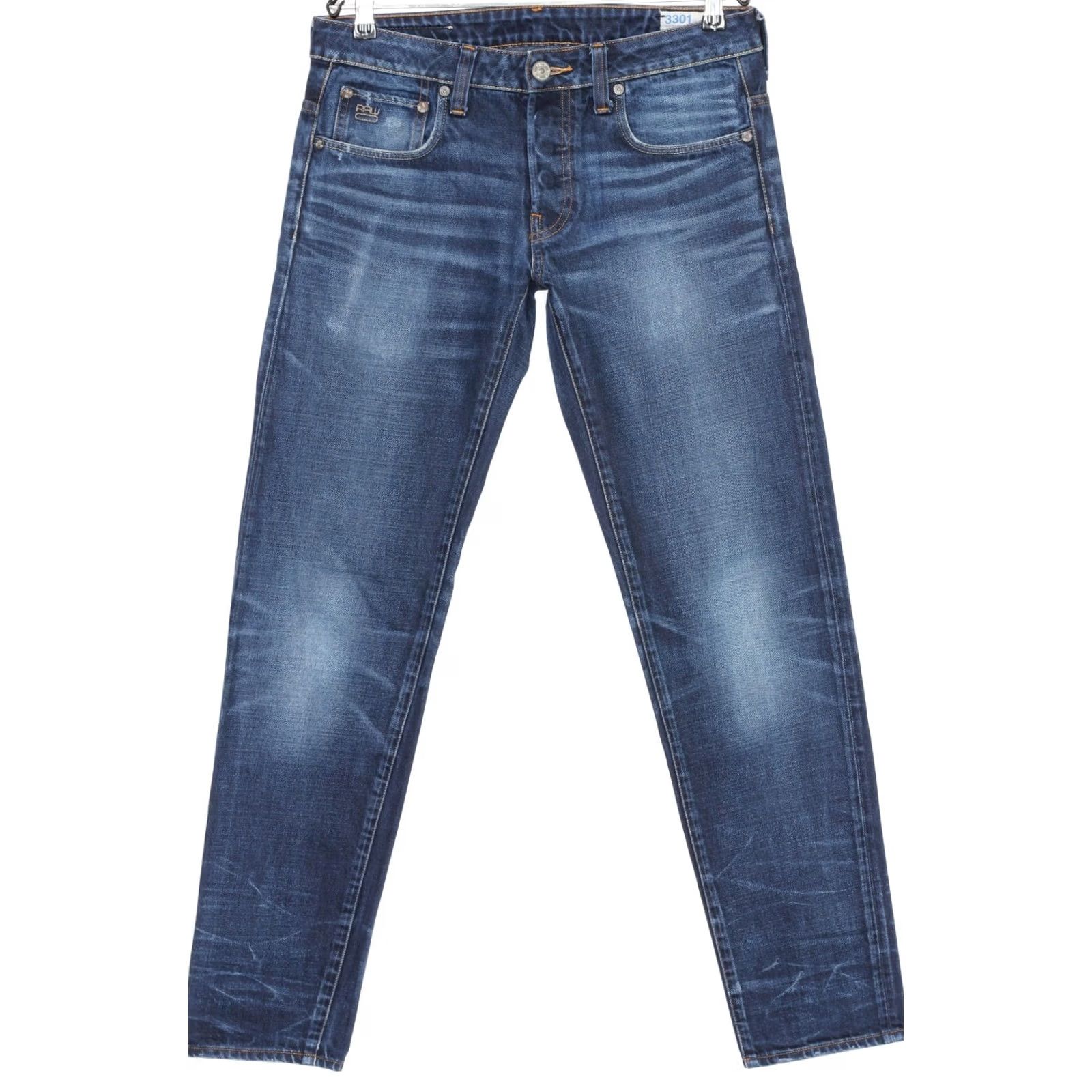 G-Star G-Star 3301 LOW TAPERED Jeans Men Size W30 L32 DZ1415 Denim Blue Slim Pockets 30x32 Regular Size US 30 / EU 46 - 3 Thumbnail