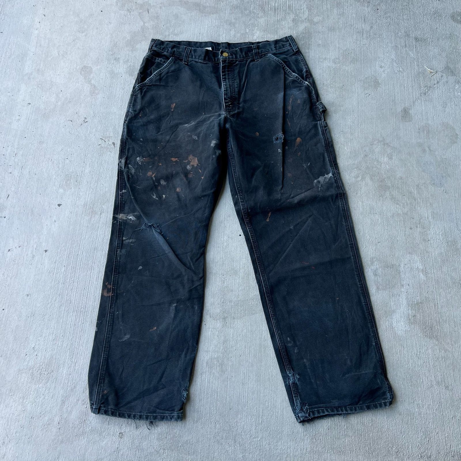 Carhartt × Vintage Carhartt faded black work wear carpenter pants Size US 36 / EU 52 - 3 Thumbnail