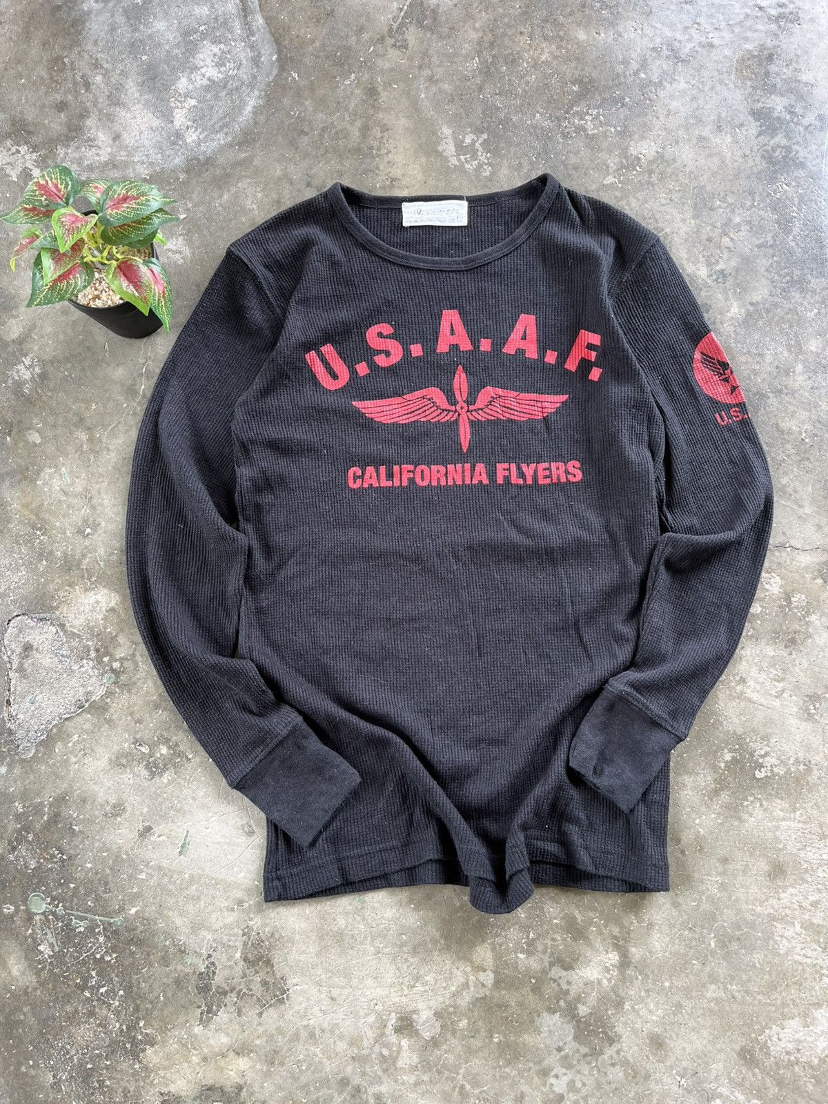 Japanese Brand ⚡️USAAF California Flyers Big Logo Long Sleeve Size M / US 6-8 / IT 42-44 - 1 Thumbnail