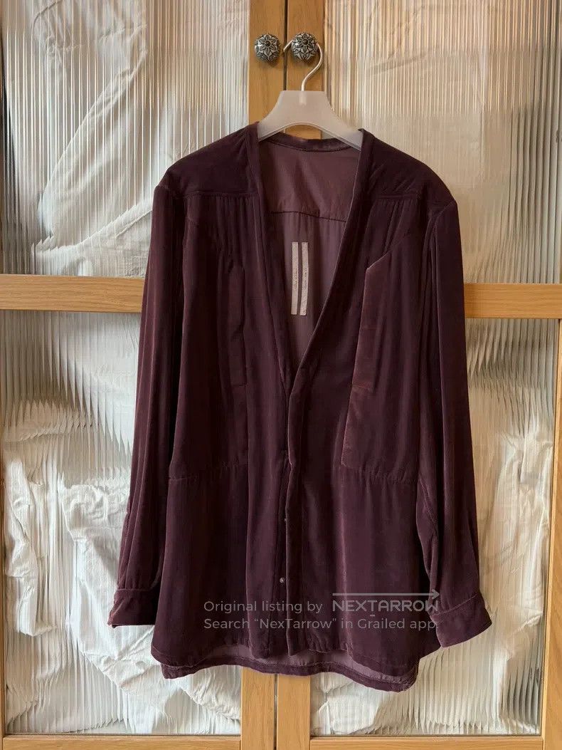 Rick Owens Rick Owens Peach Grey Velvet Open-Cardigan Jacket Size S / US 4 / IT 40 - 1 Thumbnail