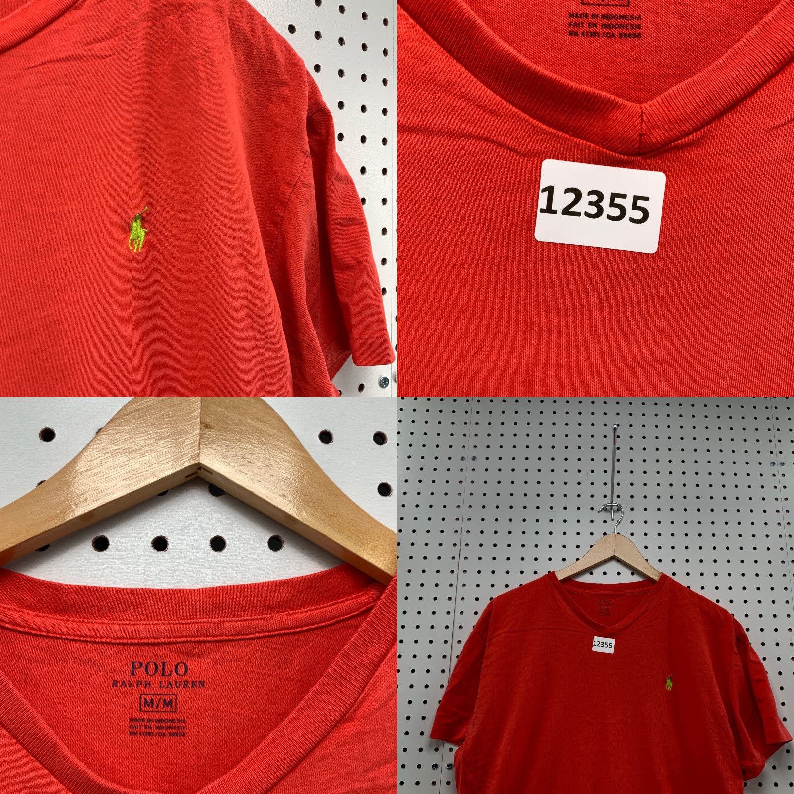 Polo Ralph Lauren VINTAGE Polo Ralph Lauren Shirt Adult M Short Sleeve Orange Yellow Pony Logo Embroidered 90s Mens Girls Size US M / EU 48-50 / 2 - 8 Thumbnail