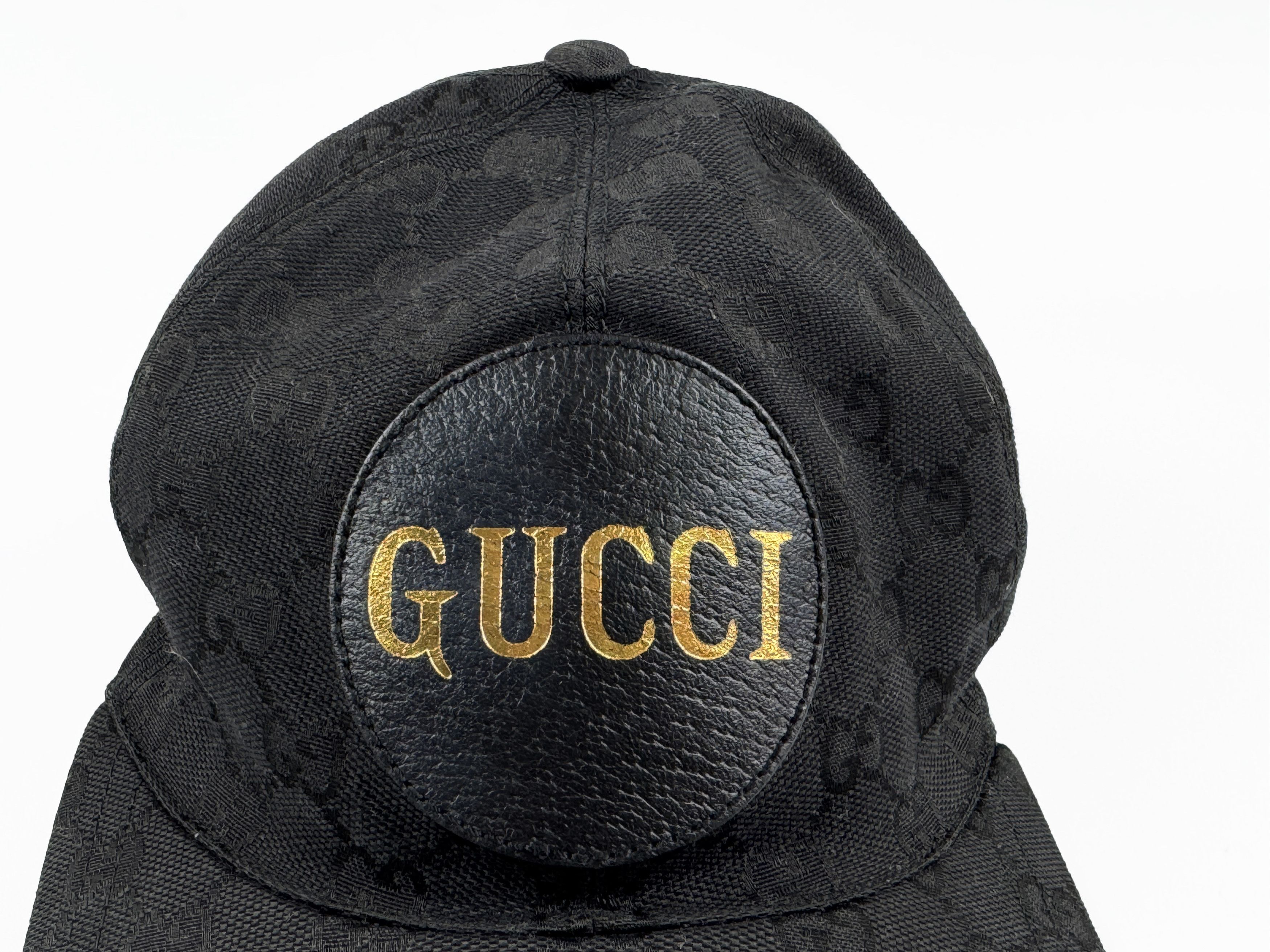Gucci GUCCI Monogram Black Gold Big Logo Cap Size S 57cm Size ONE SIZE - 4 Thumbnail