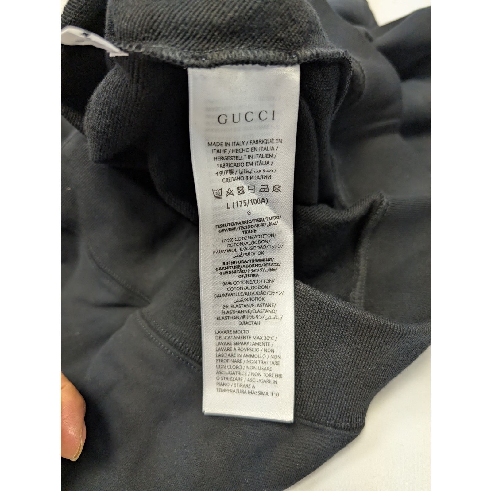 Gucci o1rshd1 Printed Logo Cotton Sweatshirt in Black / Light Pink Size US L / EU 52-54 / 3 - 16 Thumbnail