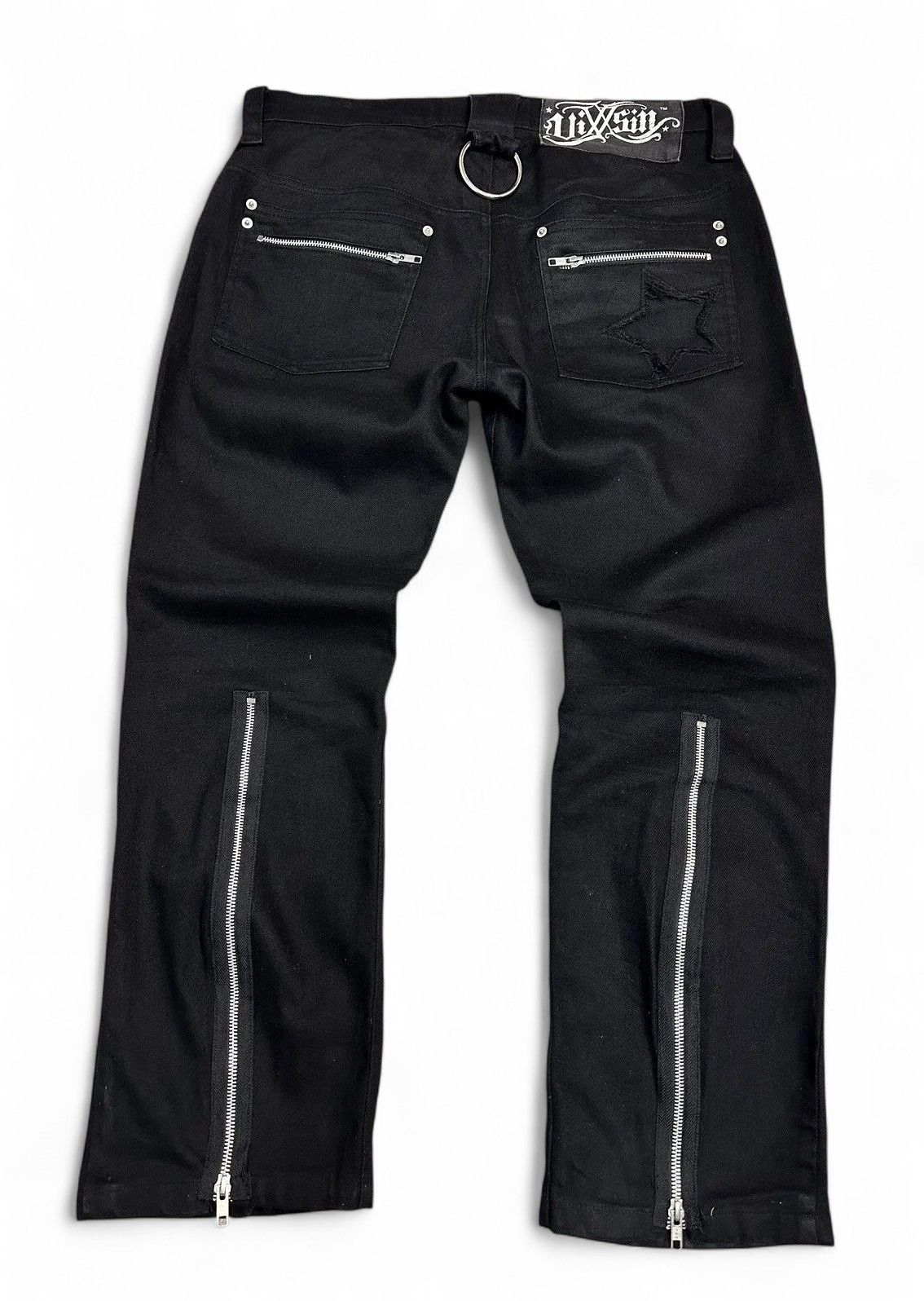 Gotcha Vixxsin Y2K Black Denim Pants Gothic Punk Streetwear Size US 34 / EU 50 - 11 Thumbnail