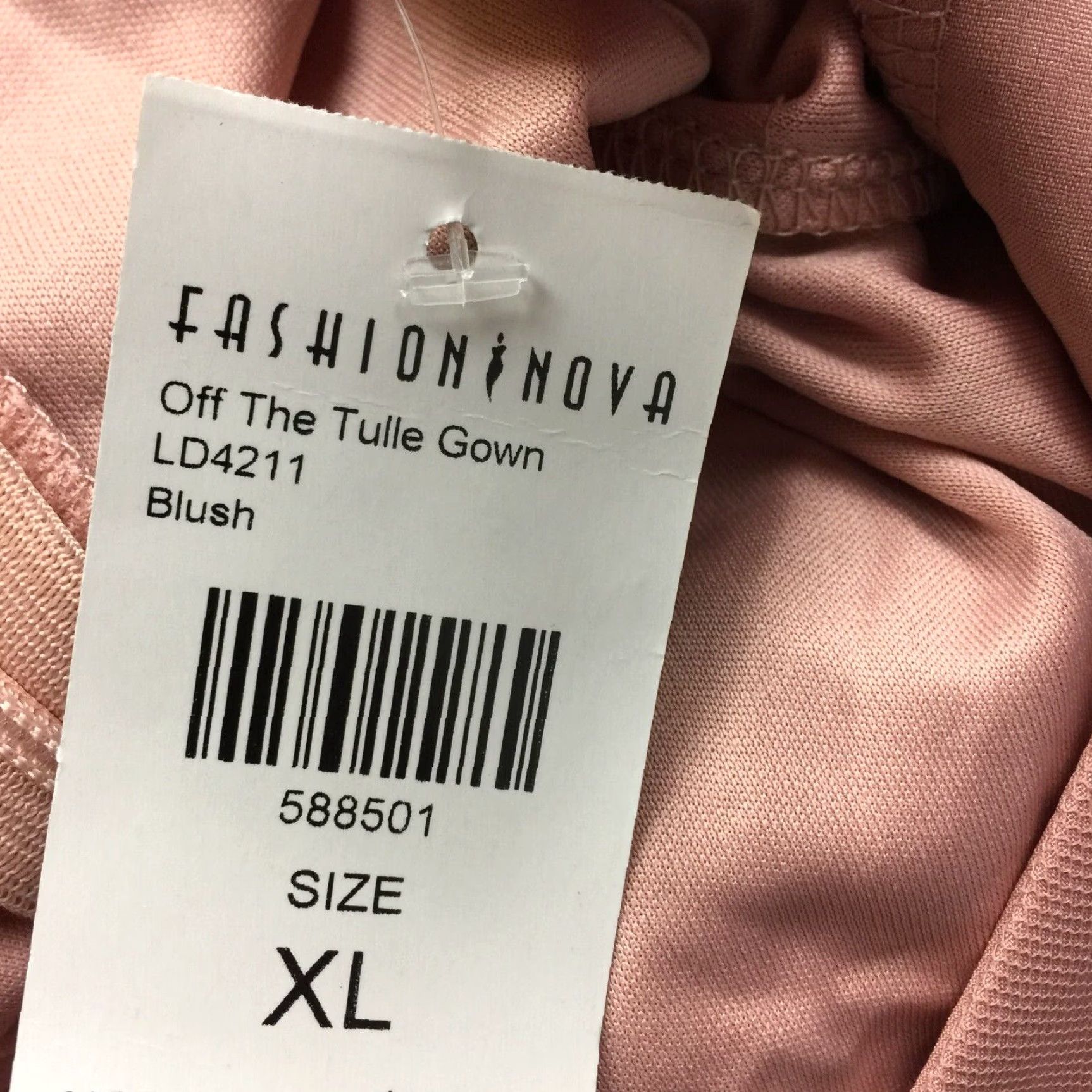 NWT Fashion Nova Tulle Gown Maxi Dress XL Womans Blush Pink Halter Neck  Lined Dress