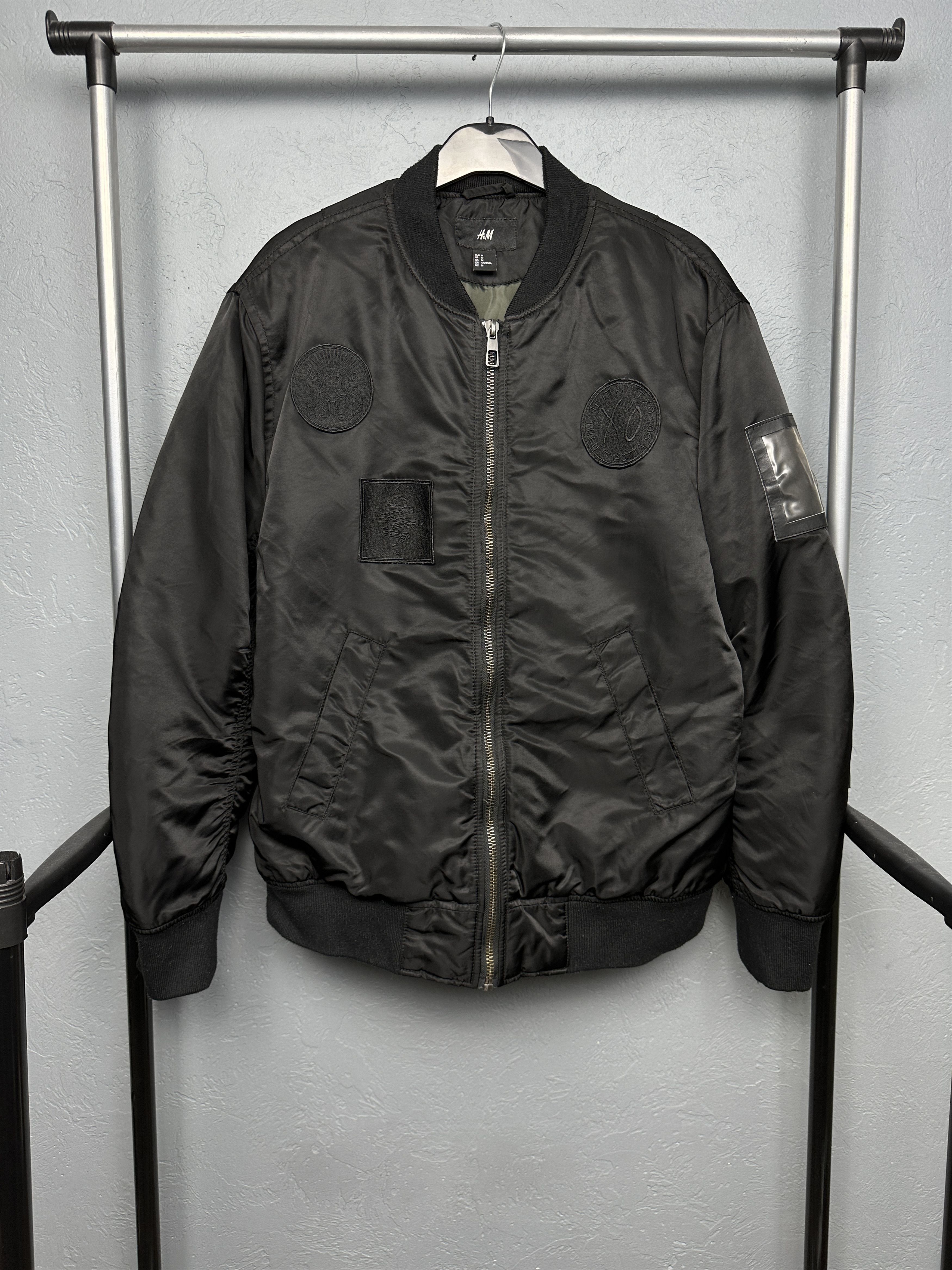 H&M x The Weekend XO Bomber Jacket Patch Satin