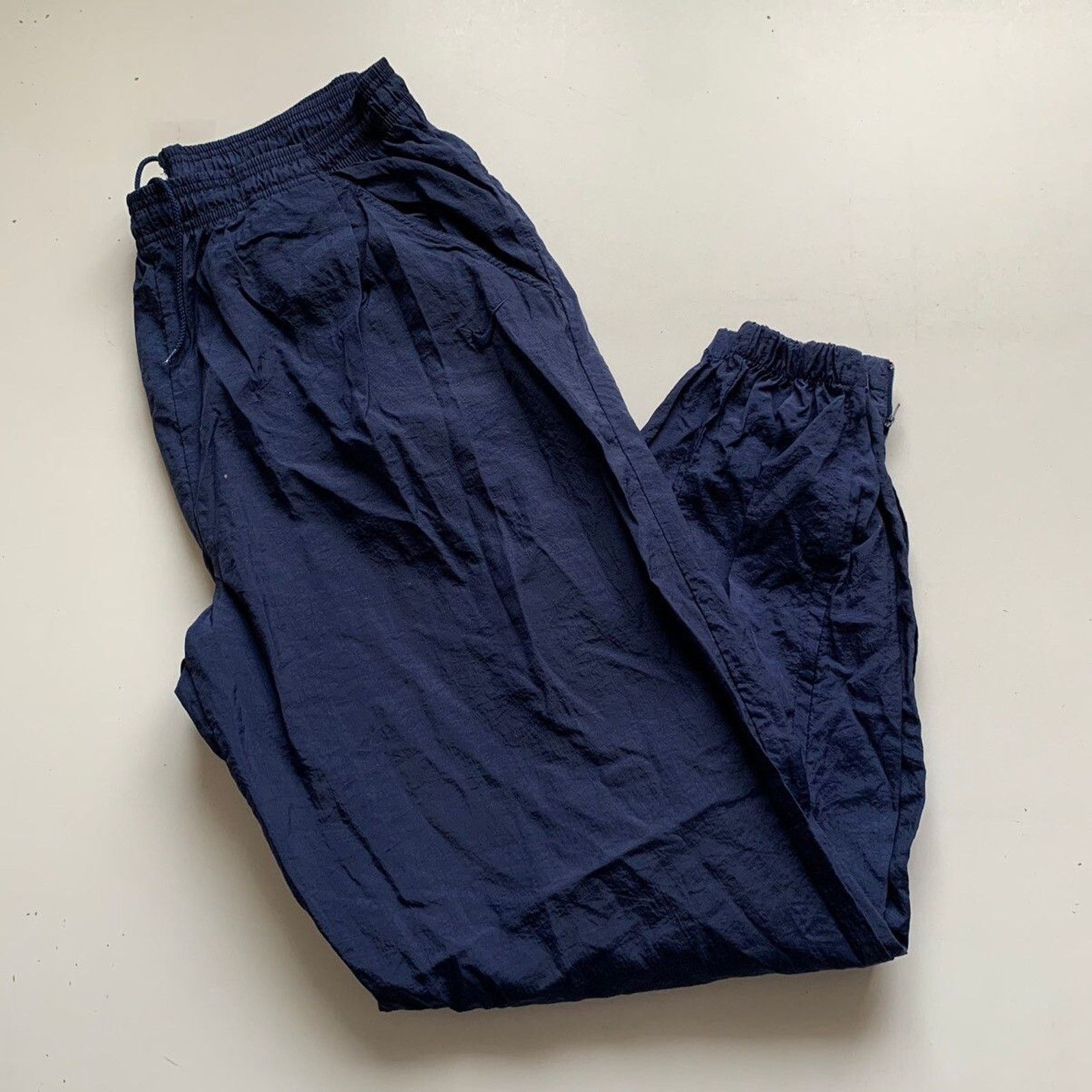 Nike × Vintage Vintage 90s Nike Embroidered Swoosh Navy Track Pants Rare XL Size US 34 / EU 50 - 1 Thumbnail
