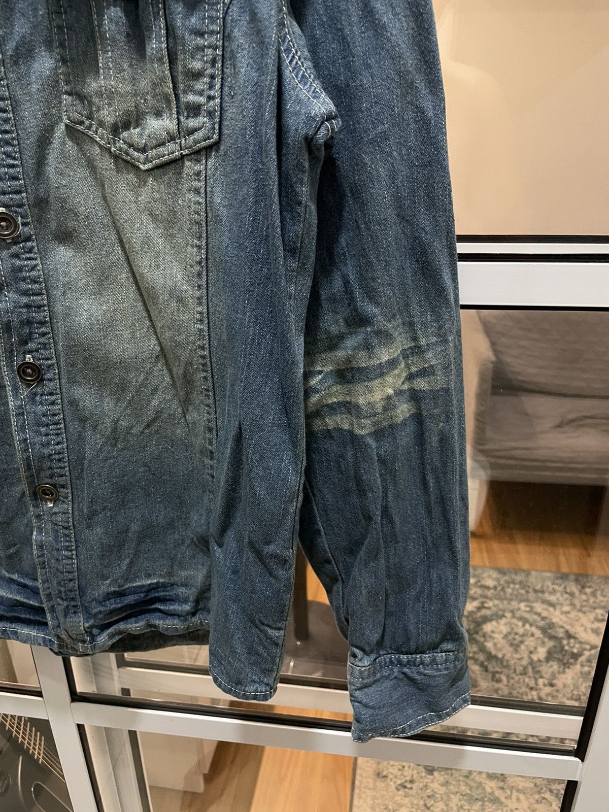 In The Attic In the Attic Japan Wash Denim Metal Button Up Shirt Size US M / EU 48-50 / 2 - 6 Thumbnail