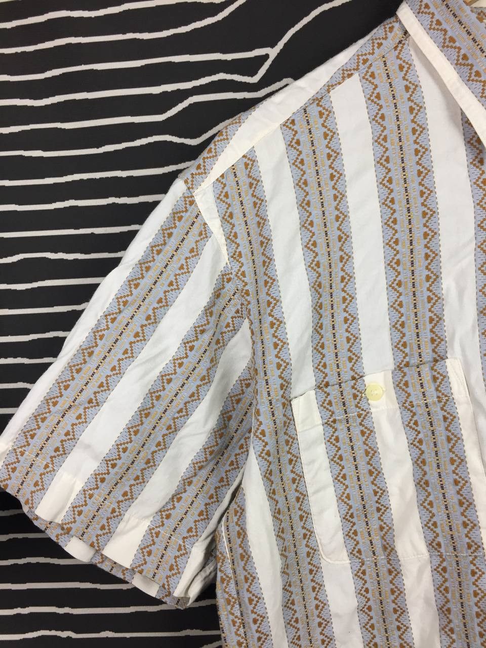 Other Vtg Christian Aujard Homme Aztec Motive Button Up Shirt Size US L / EU 52-54 / 3 - 4 Thumbnail