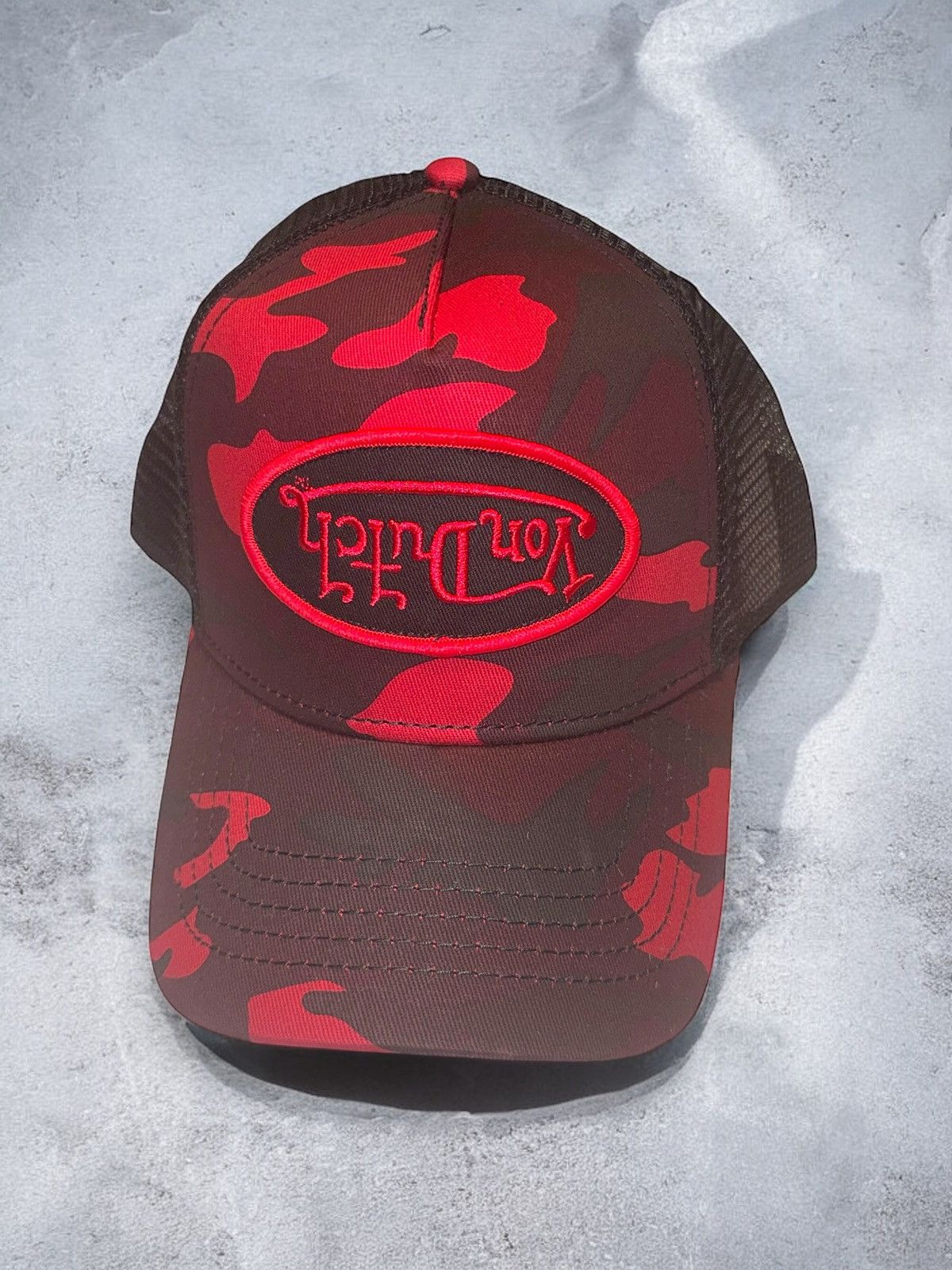 Von Dutch Von Dutch Trucker Hat Red Rambo Camo Embroidered Upside Down Size ONE SIZE - 5 Thumbnail