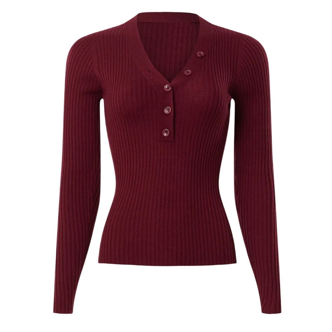 Derek Lam 10 Crosby Derek Lam 10 Crosby x RTR Ribbed Henley Sweater Red, Size M Size M / US 6-8 / IT 42-44 - 1 Thumbnail