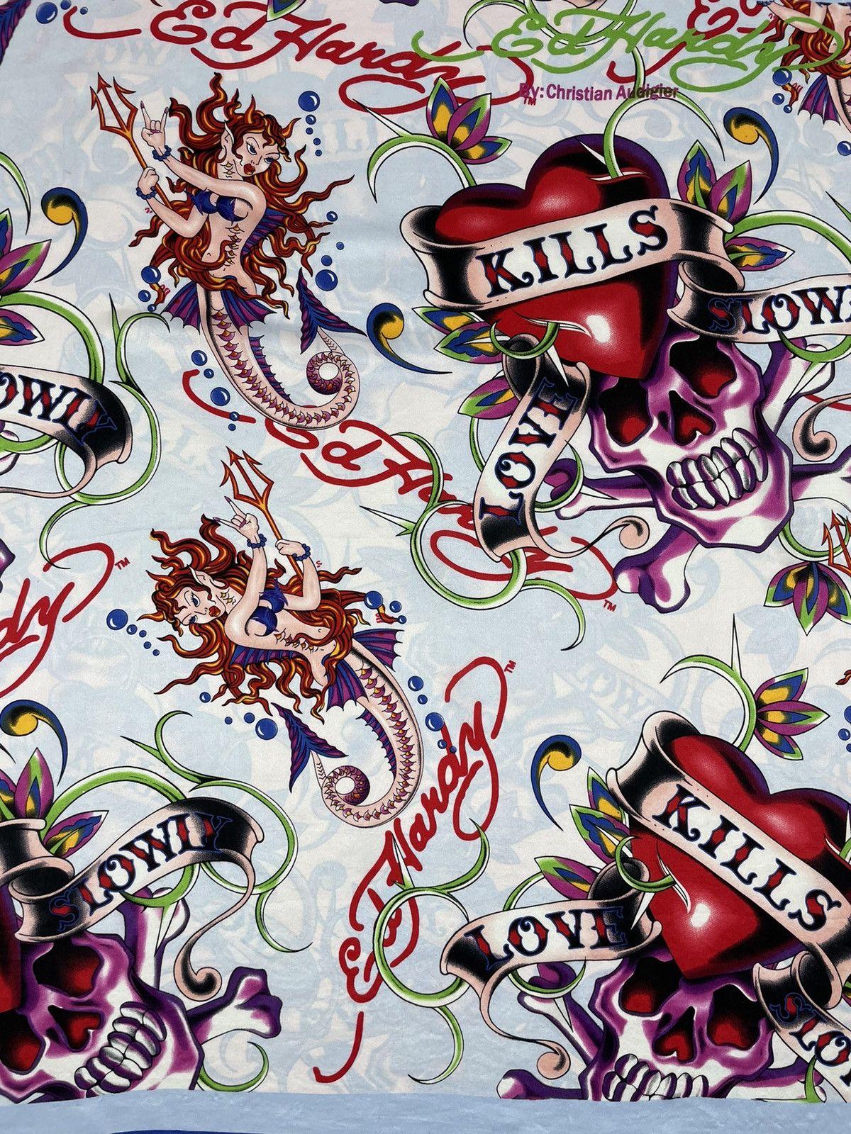 Ed Hardy Ed Hardy Christian Audigier Scarf “Kills love slowly” Size ONE SIZE - 3 Thumbnail