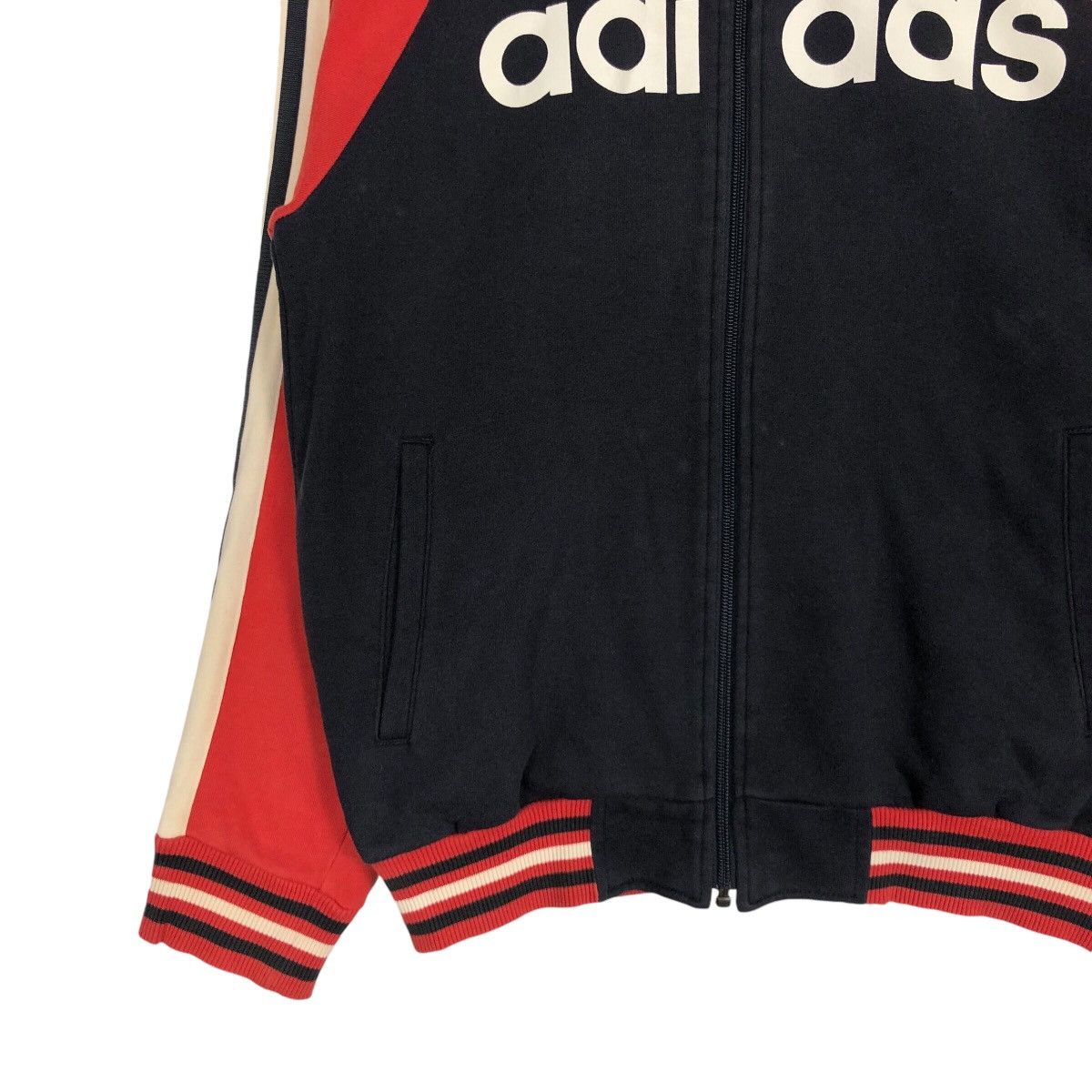 Adidas Adidas Vintage Three Stripe Sweater Jacket 90s Streetwear Size US S / EU 44-46 / 1 - 3 Thumbnail