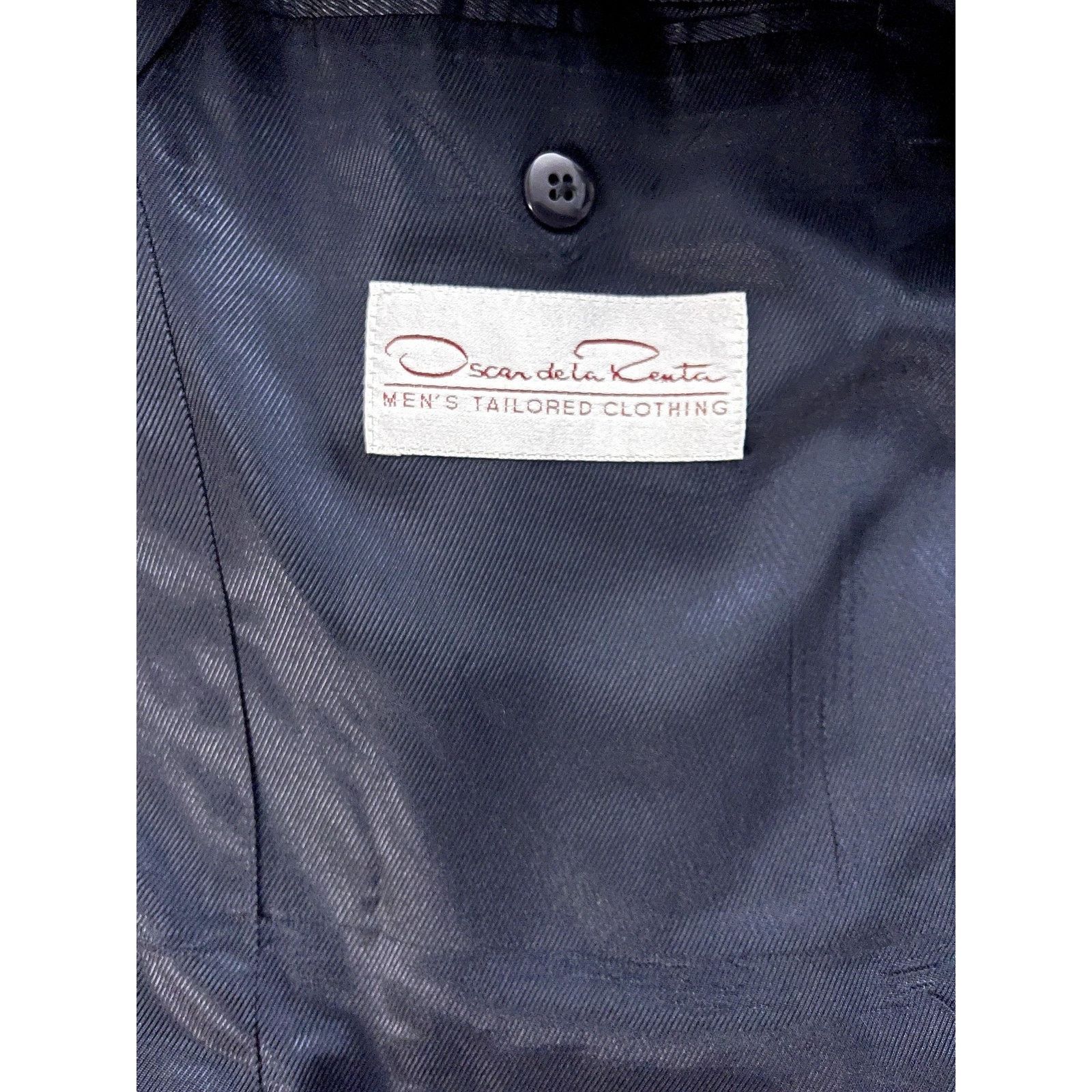 Oscar De La Renta Oscar De La Renta Navy Blue Wool Blazer 41R Tailored Luxury Size 42R - 3 Thumbnail