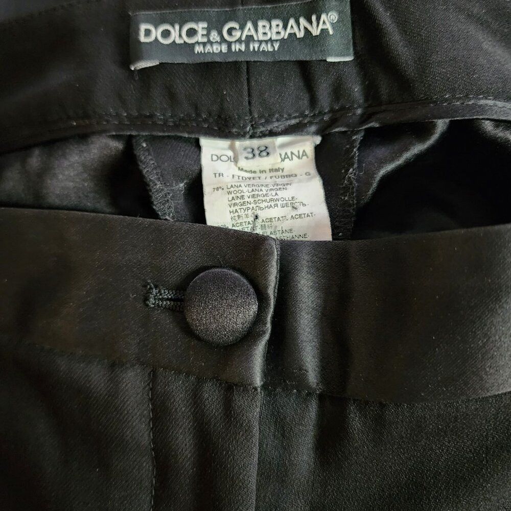 Dolce & Gabbana Dolce & Gabbana Pants US2-4|IT38 Black Tuxedo Wool Blend St Size 27" / US 4 / IT 40 - 4 Thumbnail